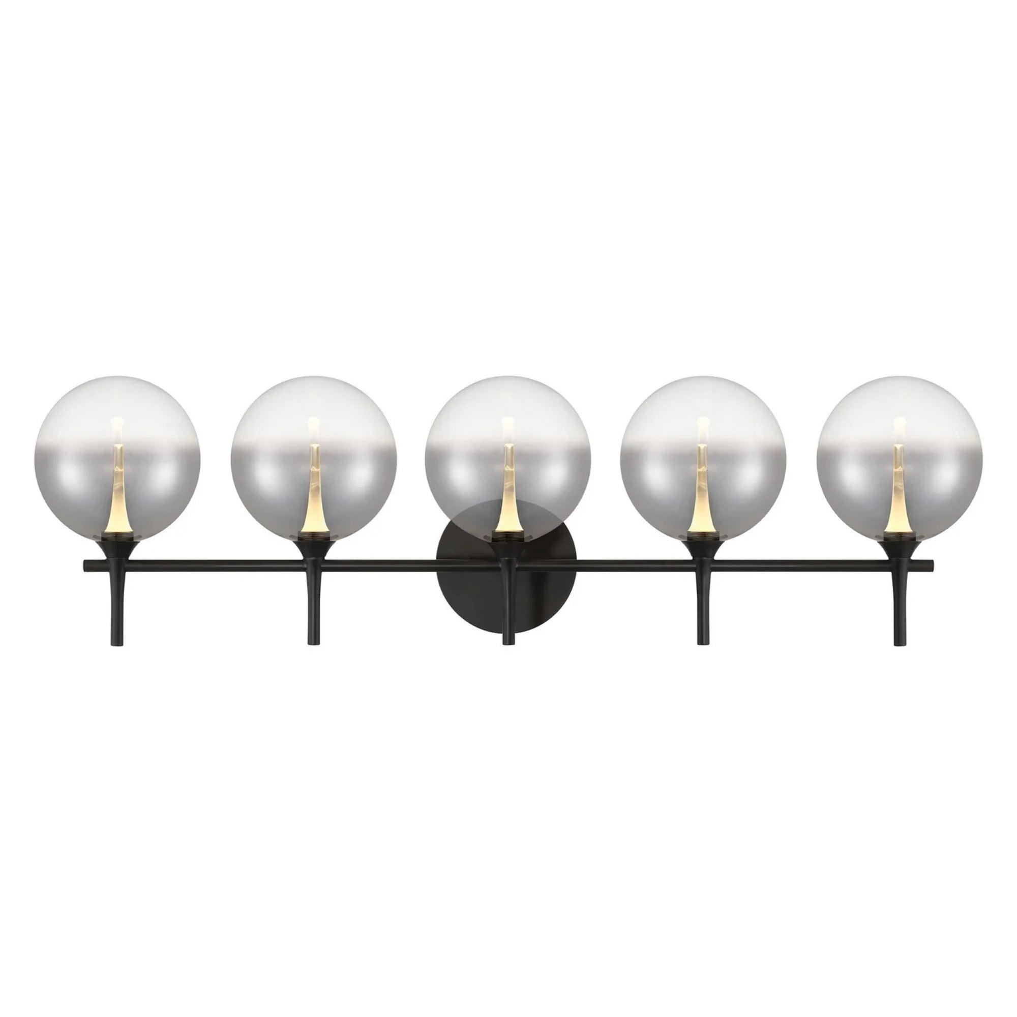 Iissa 5-Light 35" LED Vanity, Black Finish with Smoked Glass - Bees Lighting