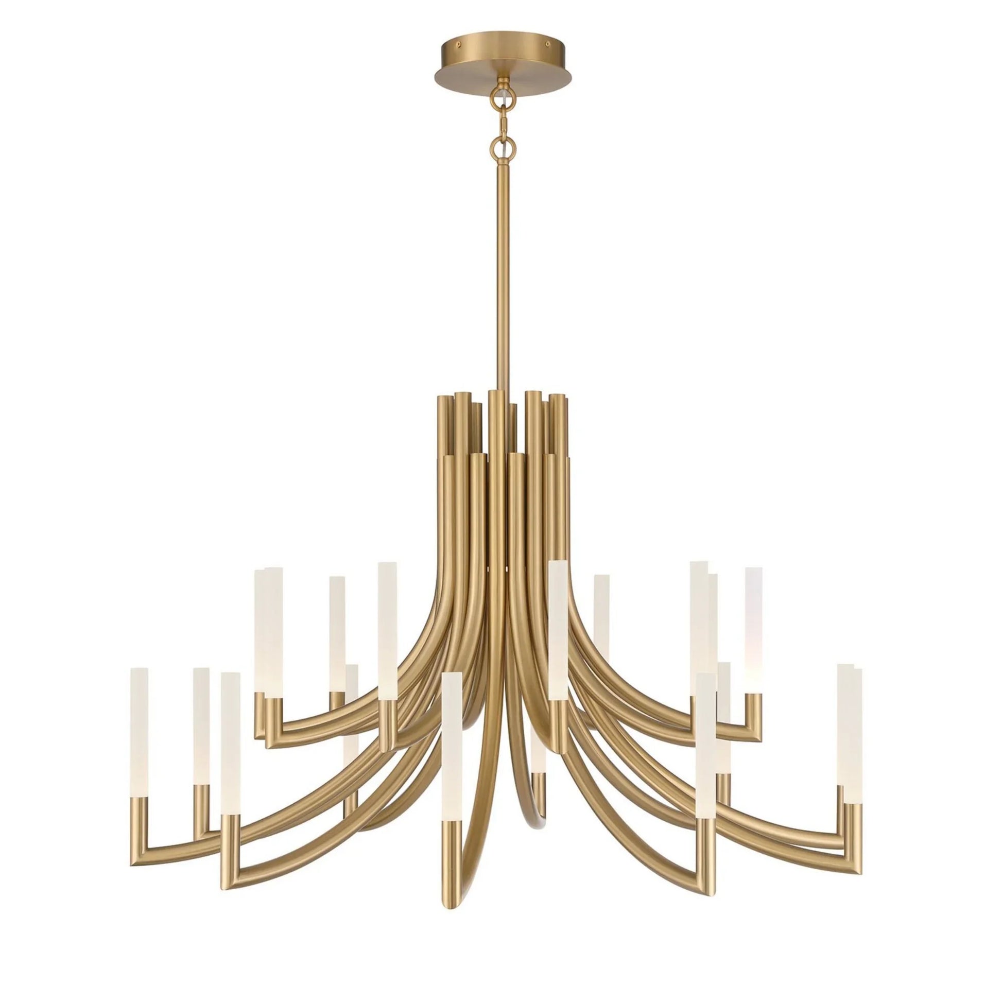 Olette 2-Tiers 20-Light 42" LED Grand Chandelier, Gold Finish - Bees Lighting