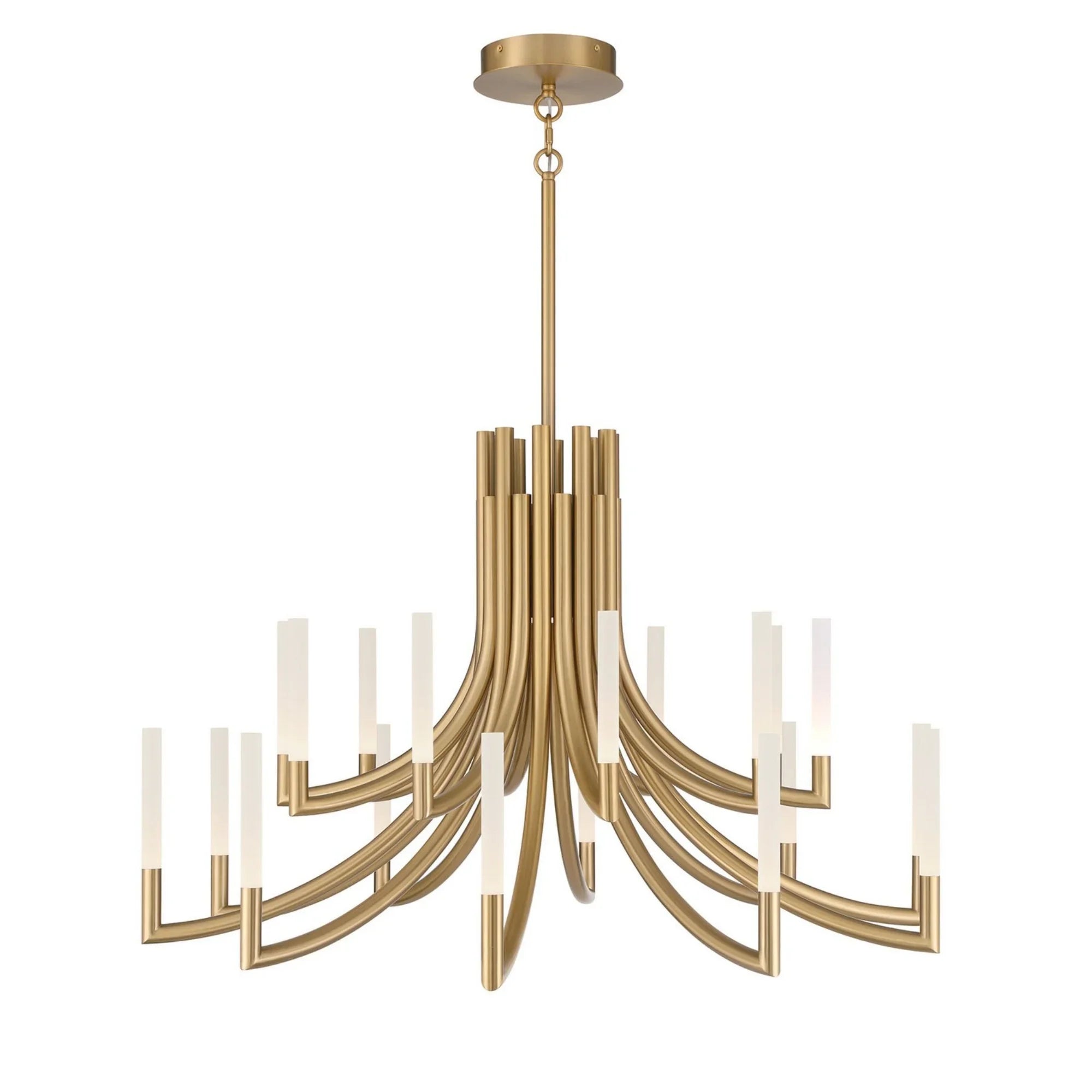 Olette 2-Tiers 20-Light 42" LED Grand Chandelier, Gold Finish - Bees Lighting
