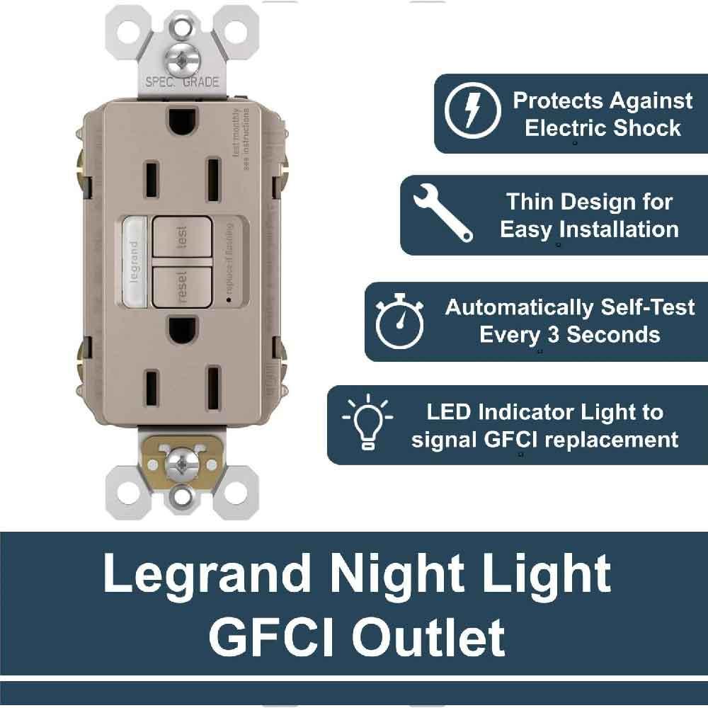 Radiant 15 Amp GFCI Outlet Tamper-Resistant with Night Light