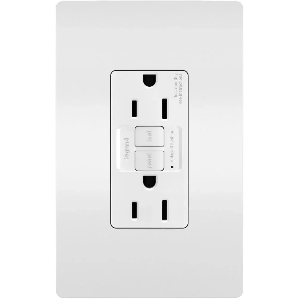 radiant Tamper-Resistant Sensitive Appliance 15A Self-Test GFCI Receptacle, White - Bees Lighting