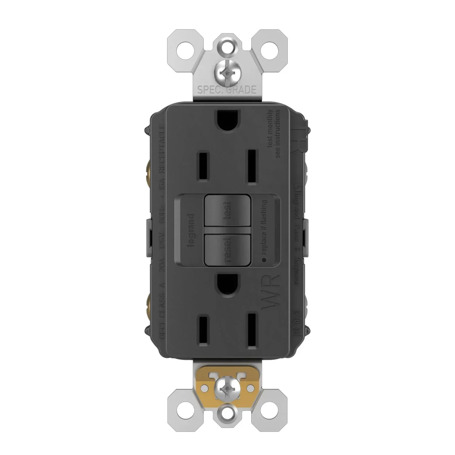 radiant Tamper-Resistant Weather-Resistant 15A Self-Test GFCI Receptacle - Bees Lighting