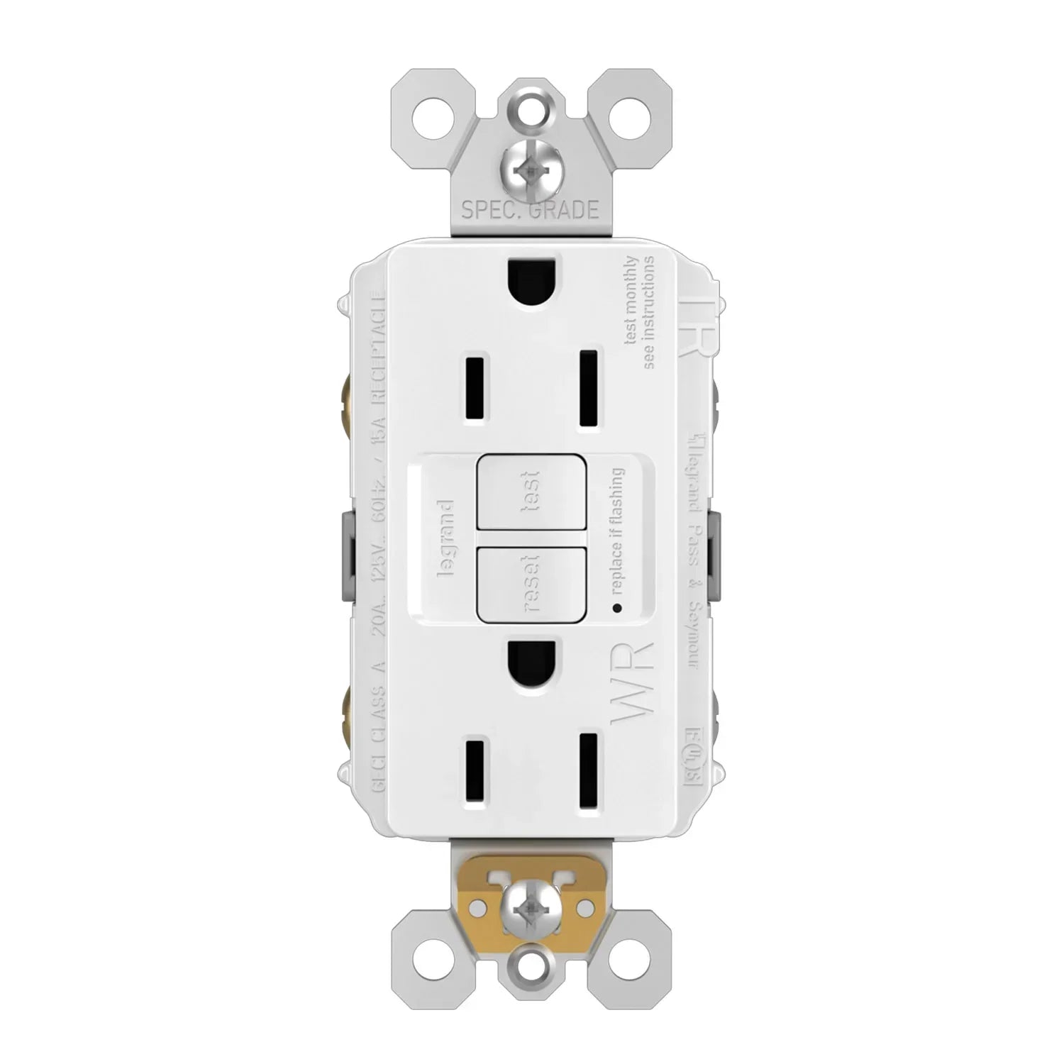radiant Tamper-Resistant Weather-Resistant 15A Self-Test GFCI Receptacle - Bees Lighting