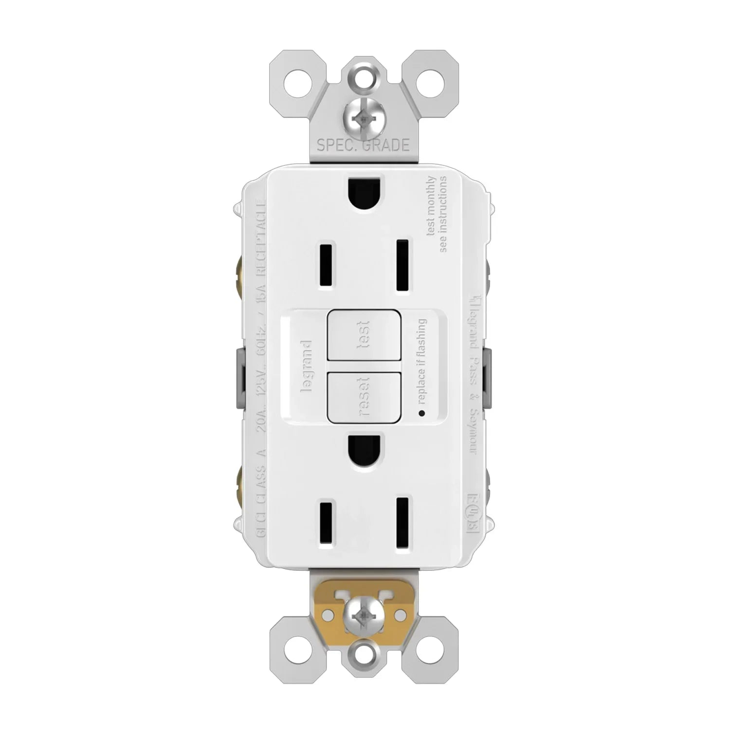 radiant Tamper-Resistant 15A Duplex Self-Test GFCI Receptacle - Bees Lighting