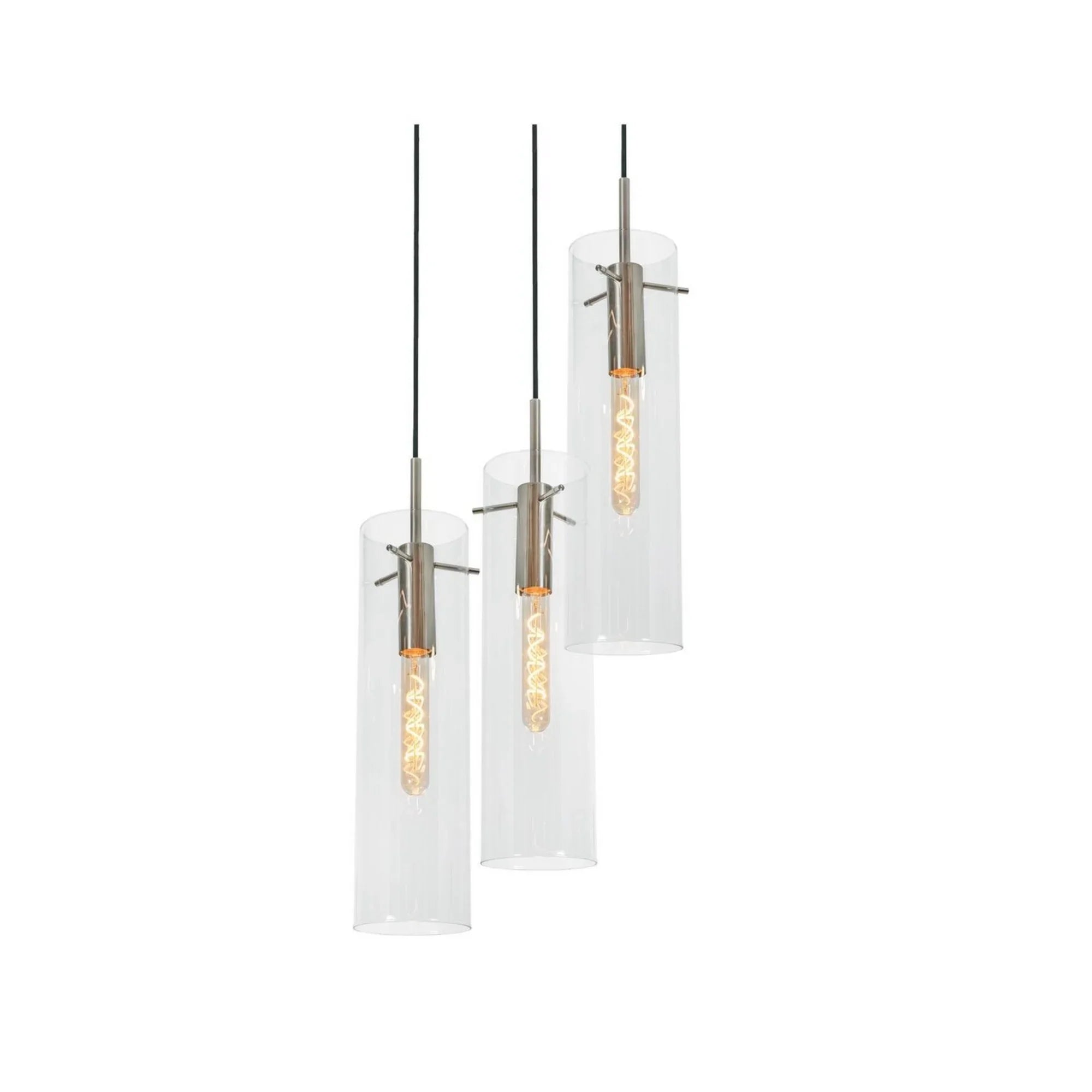 Vista 18" 3-Light Pendant, Satin Nickel Finish - Bees Lighting