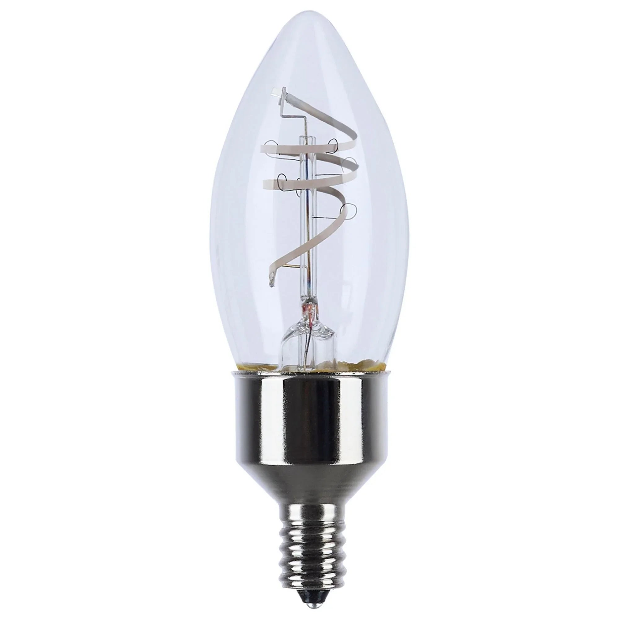 Reminiscent Gray Coil Filament B11 LED Bulb, 4 Watts, 350 Lumens, 2700K, E12 Candelabra Base - Bees Lighting