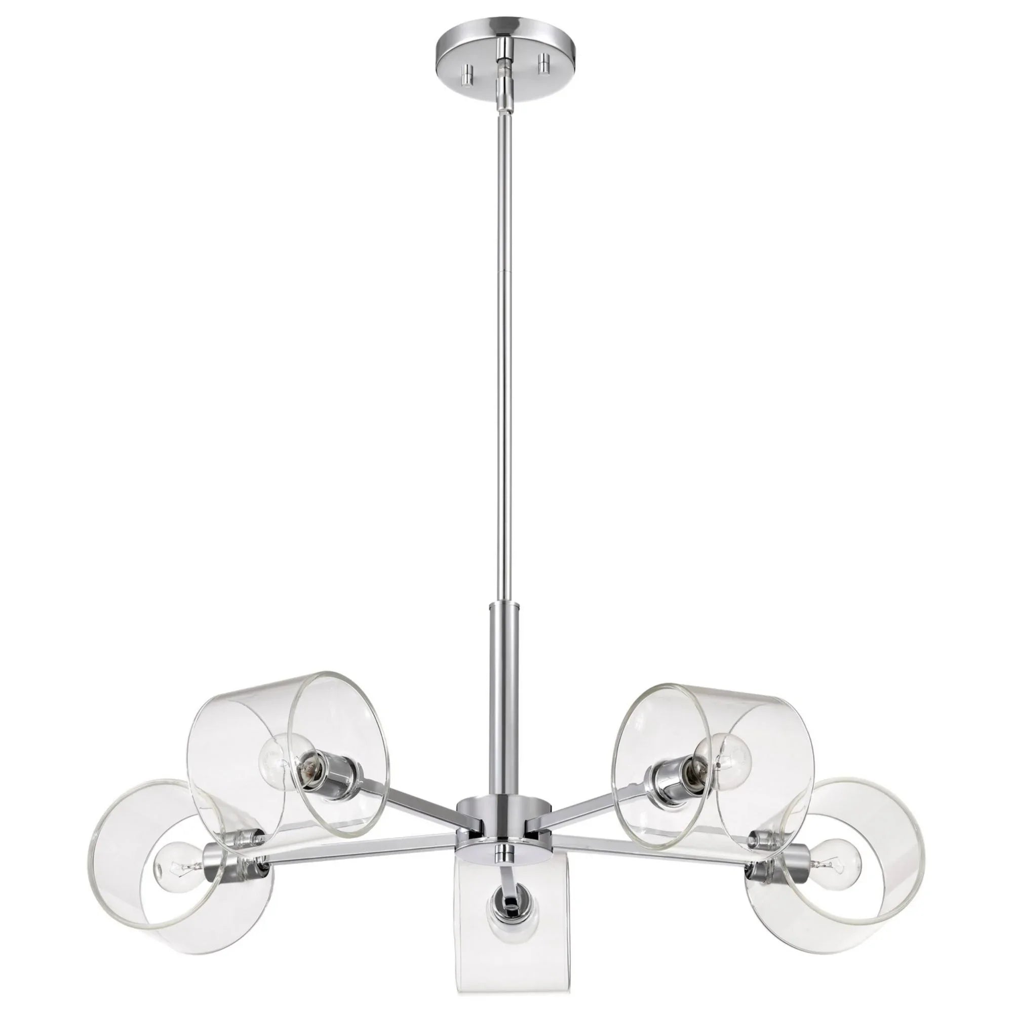 Marlowe 28" 5 Lights Chandelier, Polished Nickel Finish - Bees Lighting