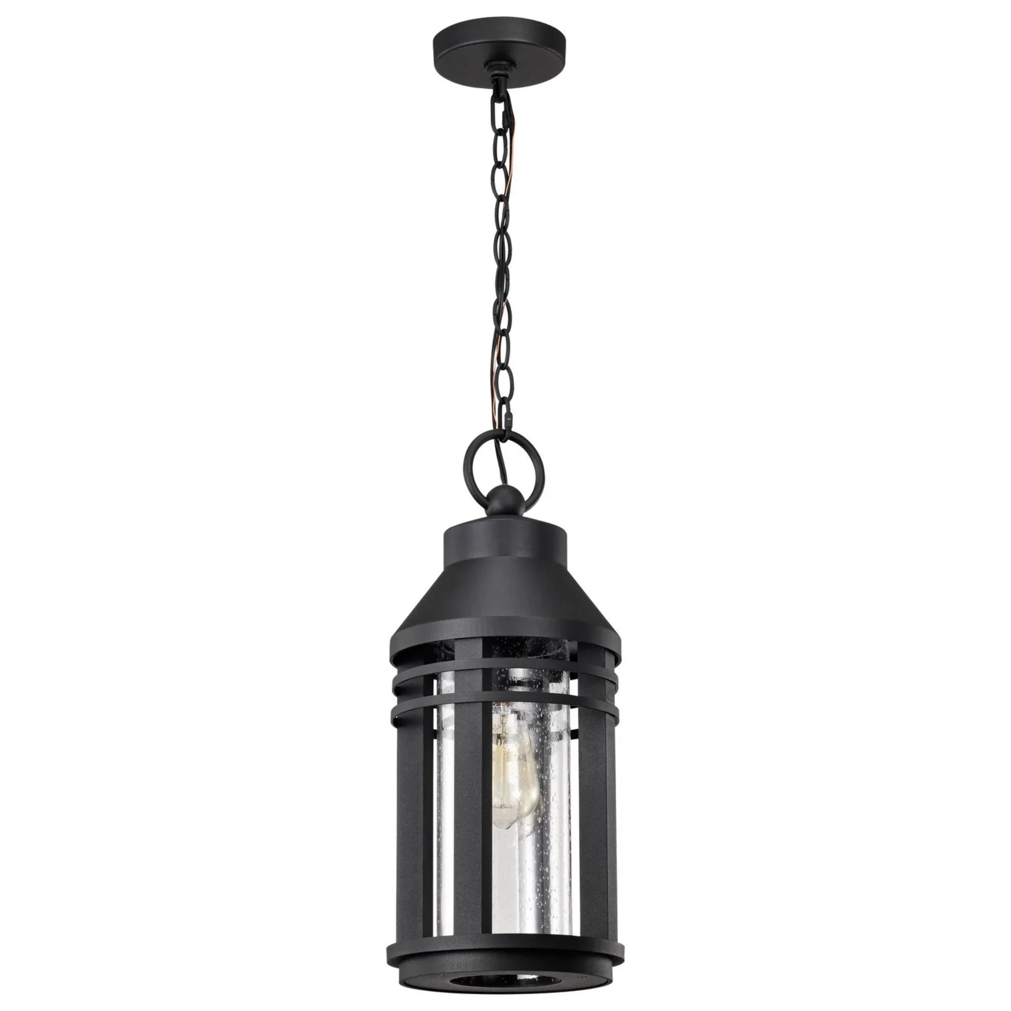 Wilton 20" Outdoor Hanging Light, Matte Black Finish - Bees Lighting