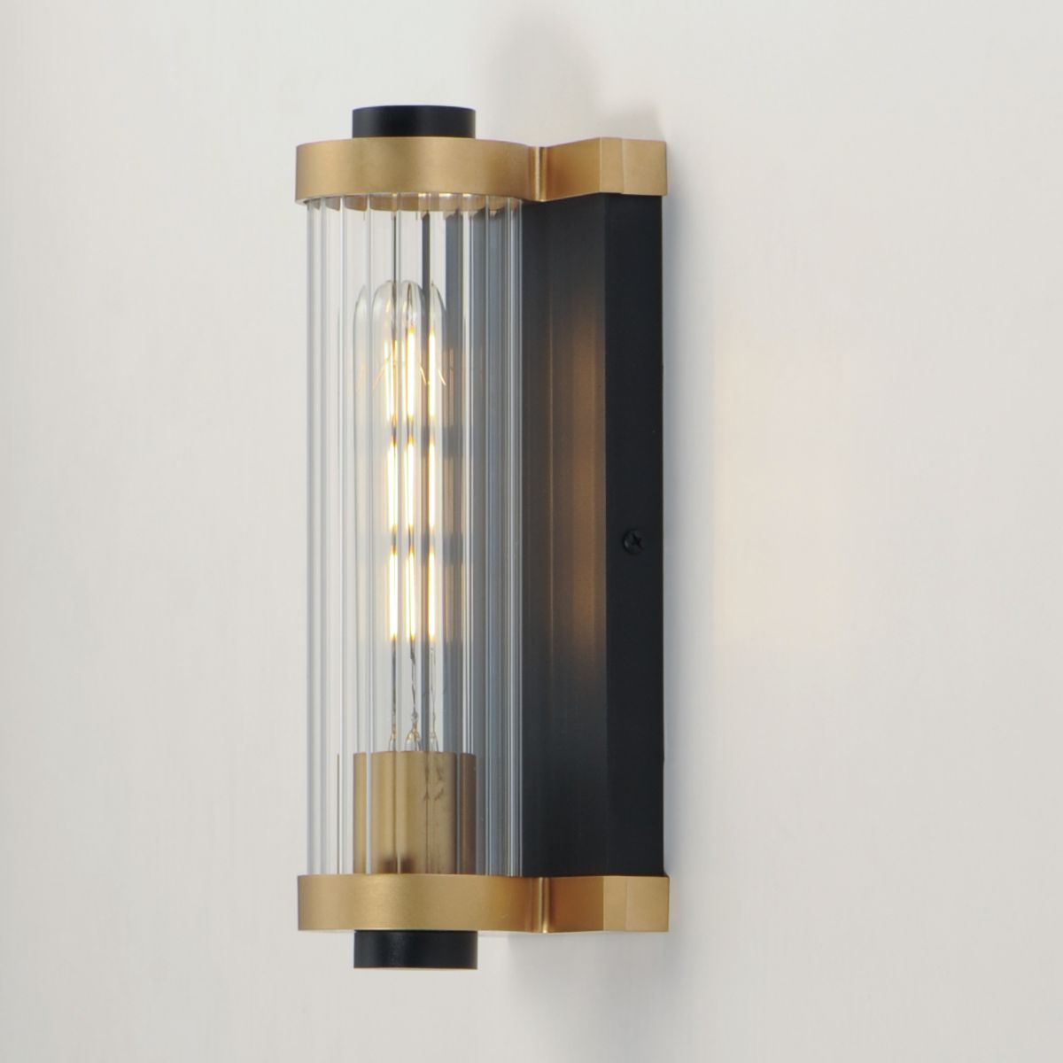 Opulent 11 in. Outdoor Wall Sconce, Black|Antique Brass - Bees Lighting