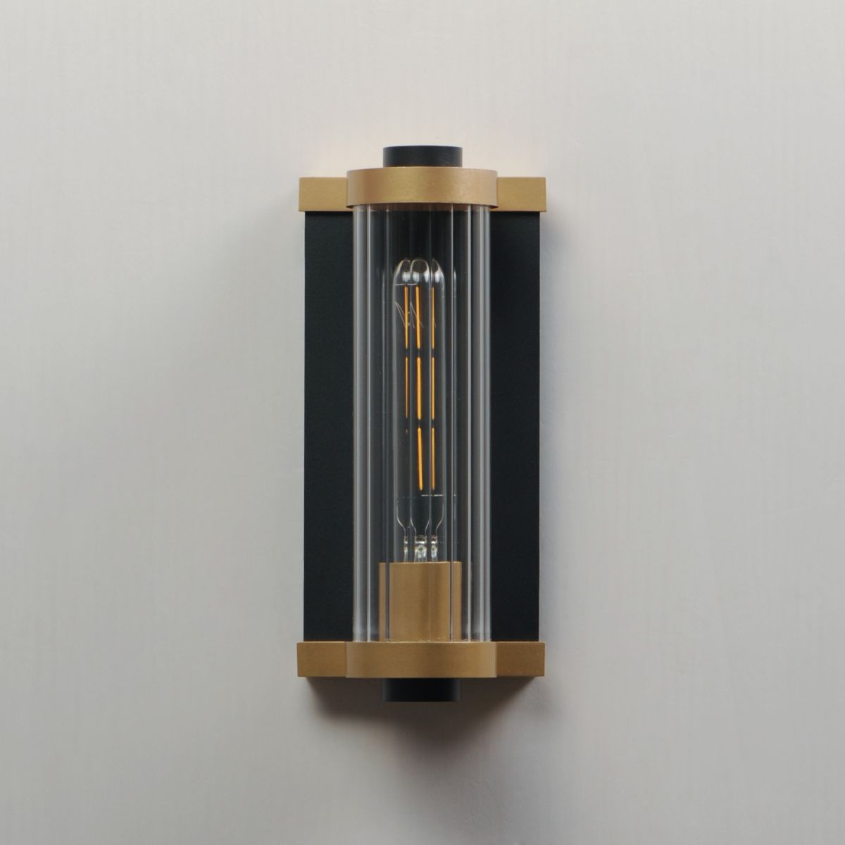 Opulent 11 in. Outdoor Wall Sconce, Black|Antique Brass - Bees Lighting