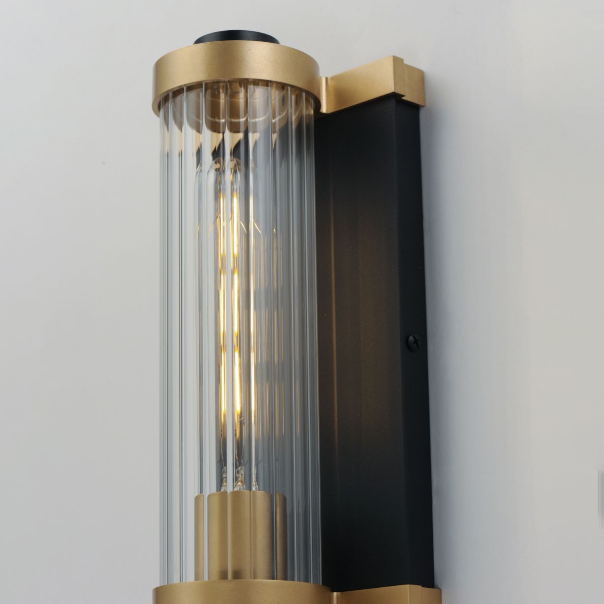 Opulent 11 in. Outdoor Wall Sconce, Black|Antique Brass - Bees Lighting