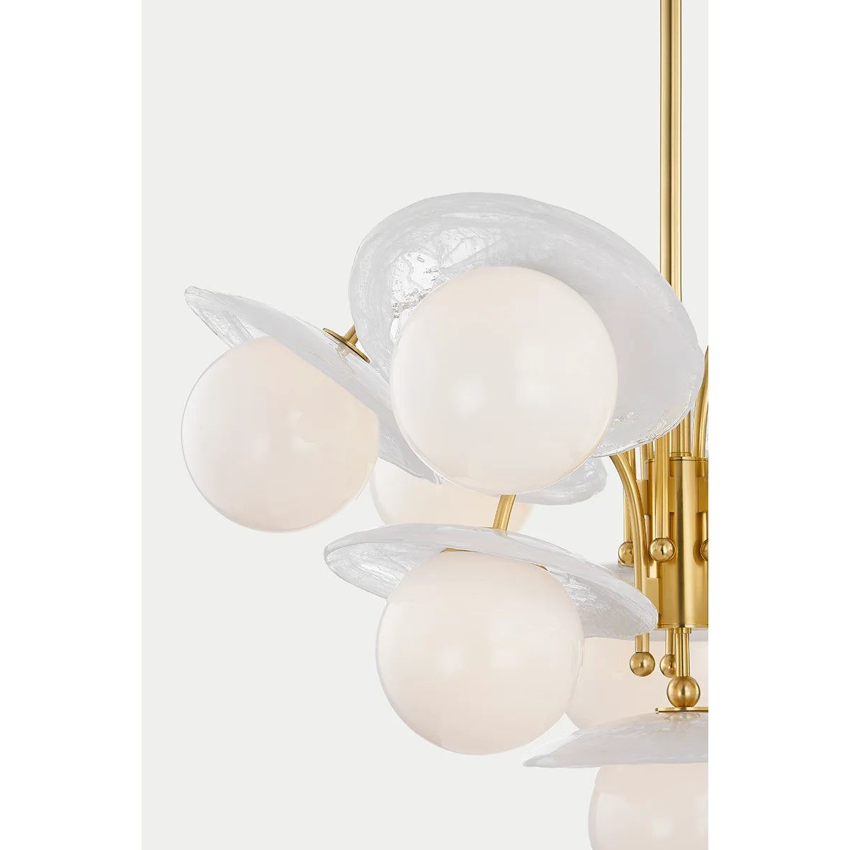 Stampford 33" 10 Lights Chandelier Aged Brass Finish