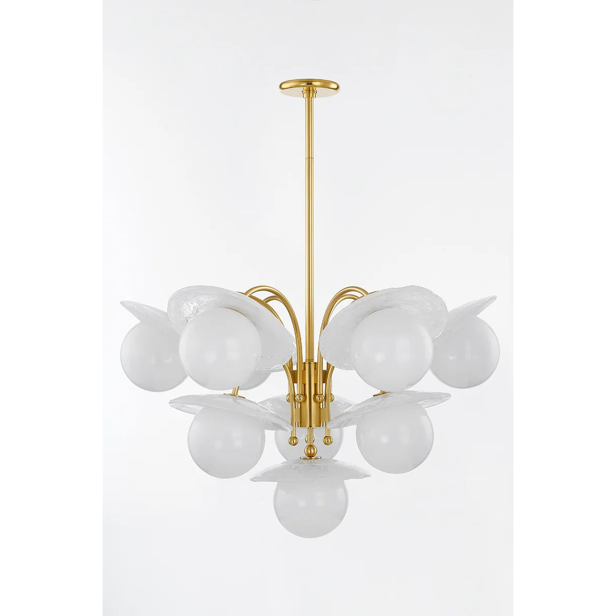 Stampford 33" 10 Lights Chandelier Aged Brass Finish