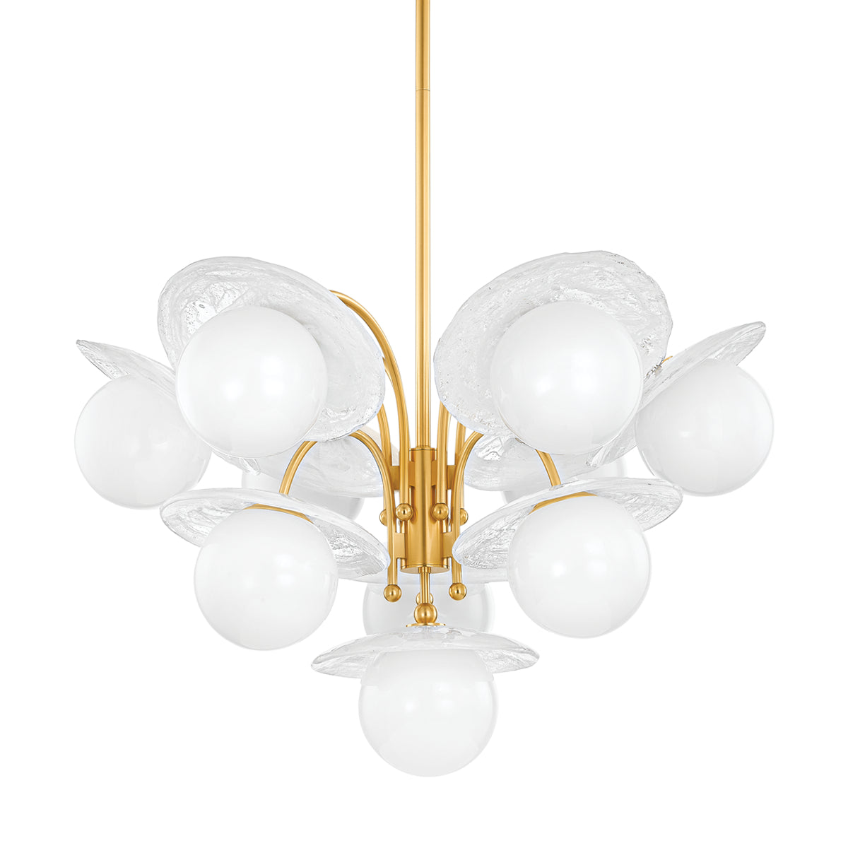 Stampford 33" 10 Lights Chandelier Aged Brass Finish