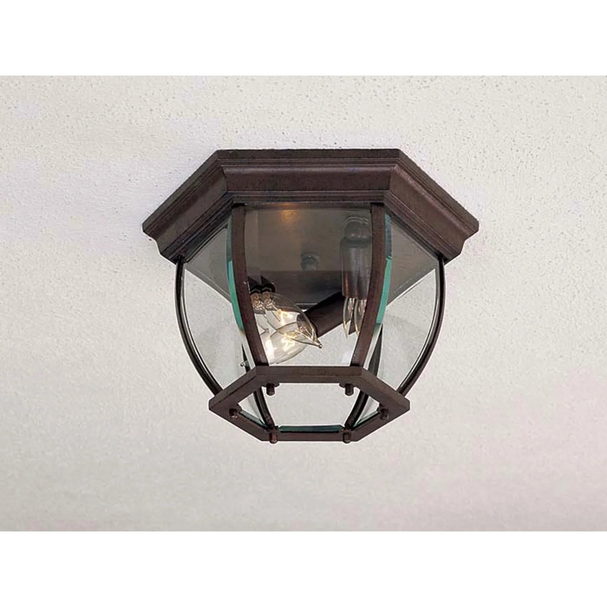 Wyndmere 11" 3-Light Outdoor Flush Mount, Antique Bronze Finish - Bees Lighting