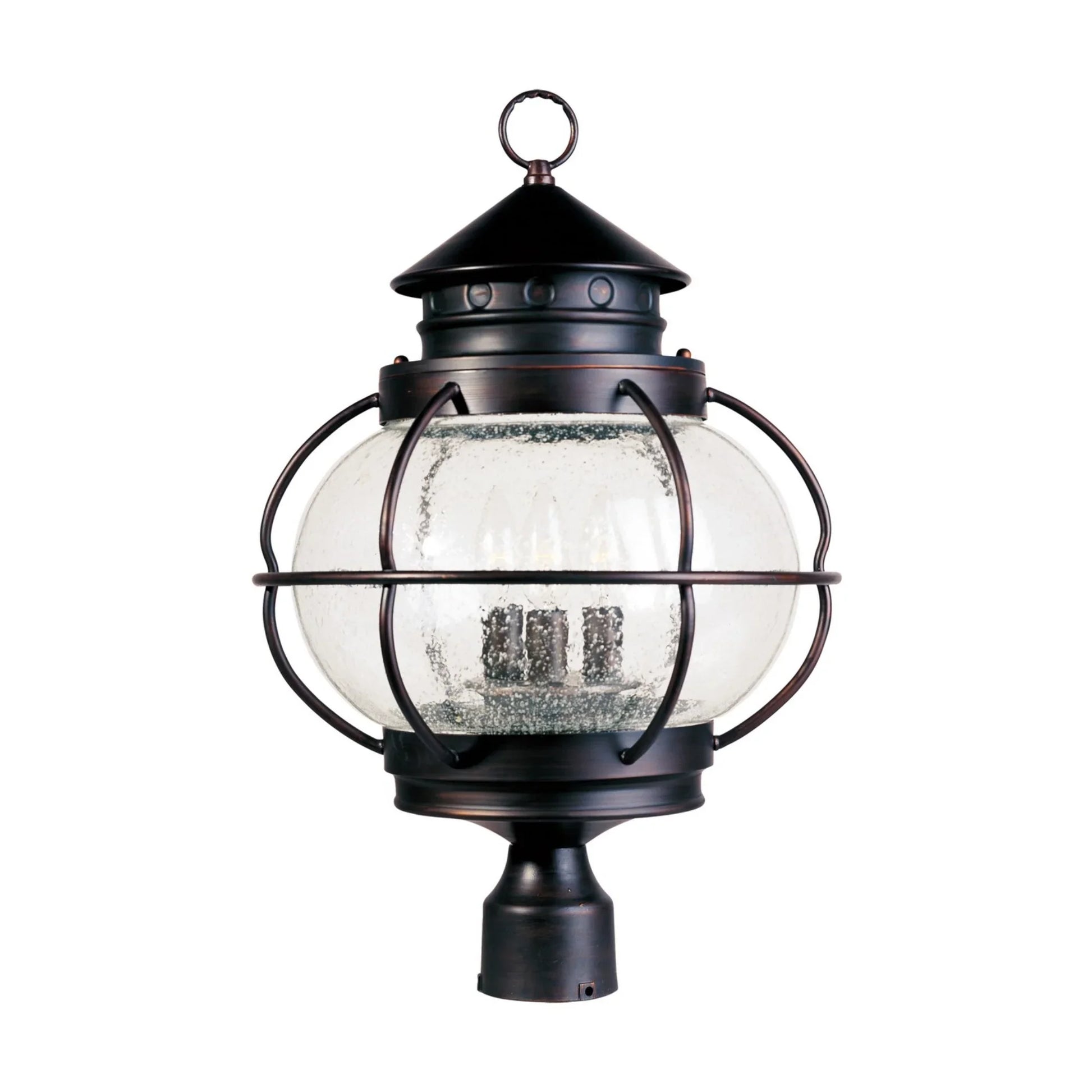 Portsmouth 22" 3-Light Outdoor Pole/Post Lantern, Oil Rubbed Bronze Finish - Bees Lighting