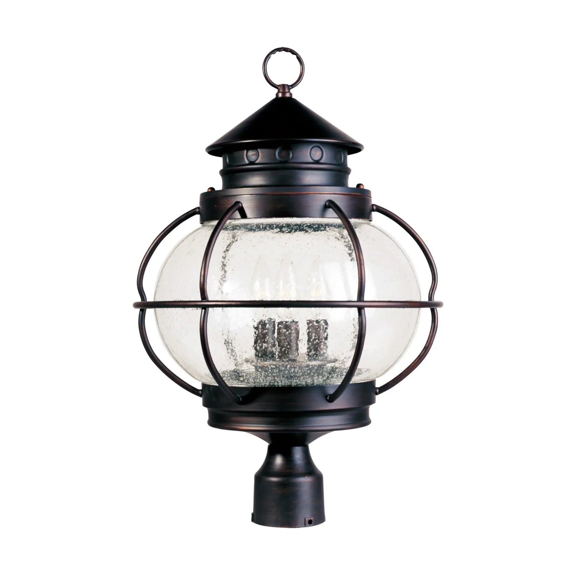 Portsmouth 22" 3-Light Outdoor Pole/Post Lantern, Oil Rubbed Bronze Finish - Bees Lighting