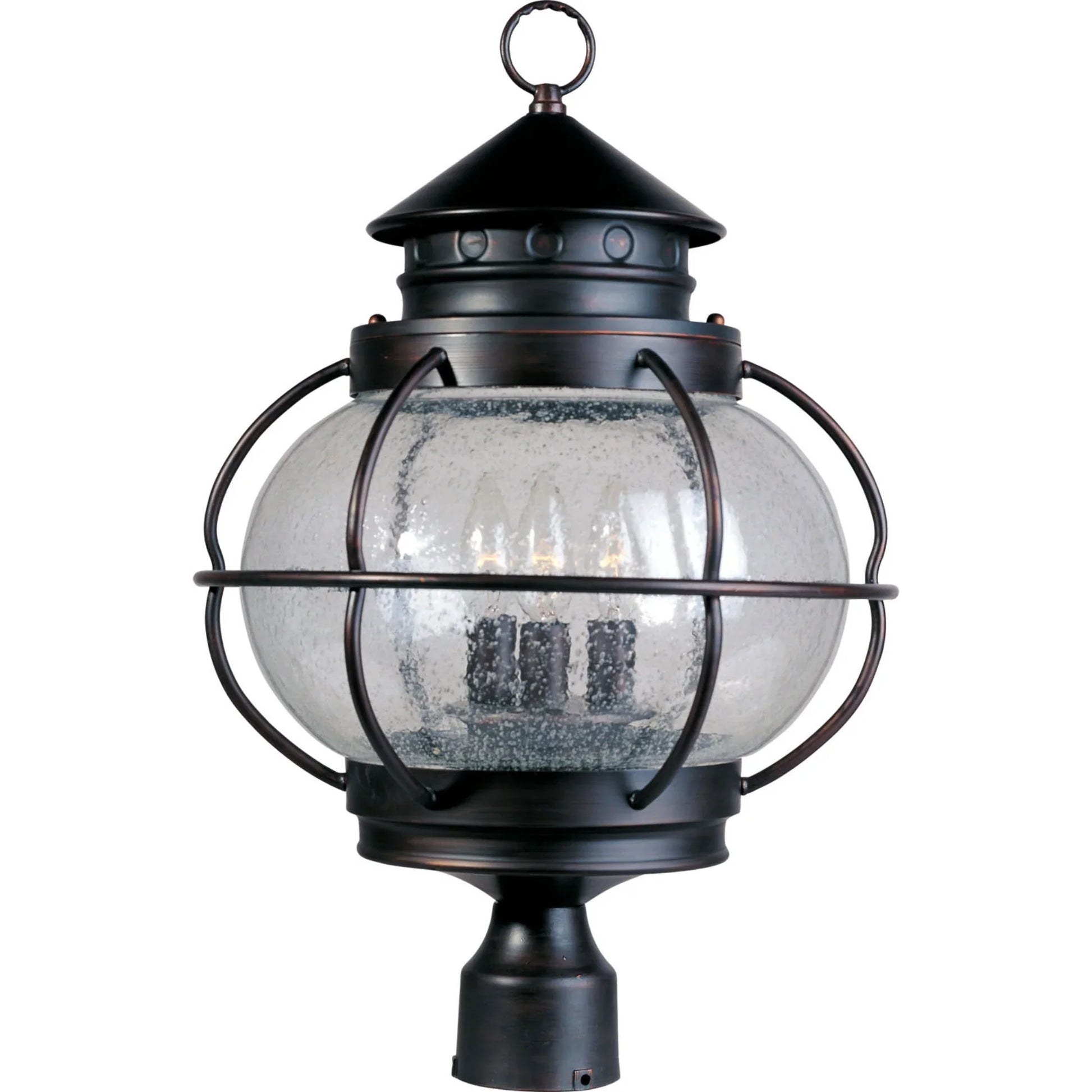Portsmouth 22" 3-Light Outdoor Pole/Post Lantern, Oil Rubbed Bronze Finish - Bees Lighting