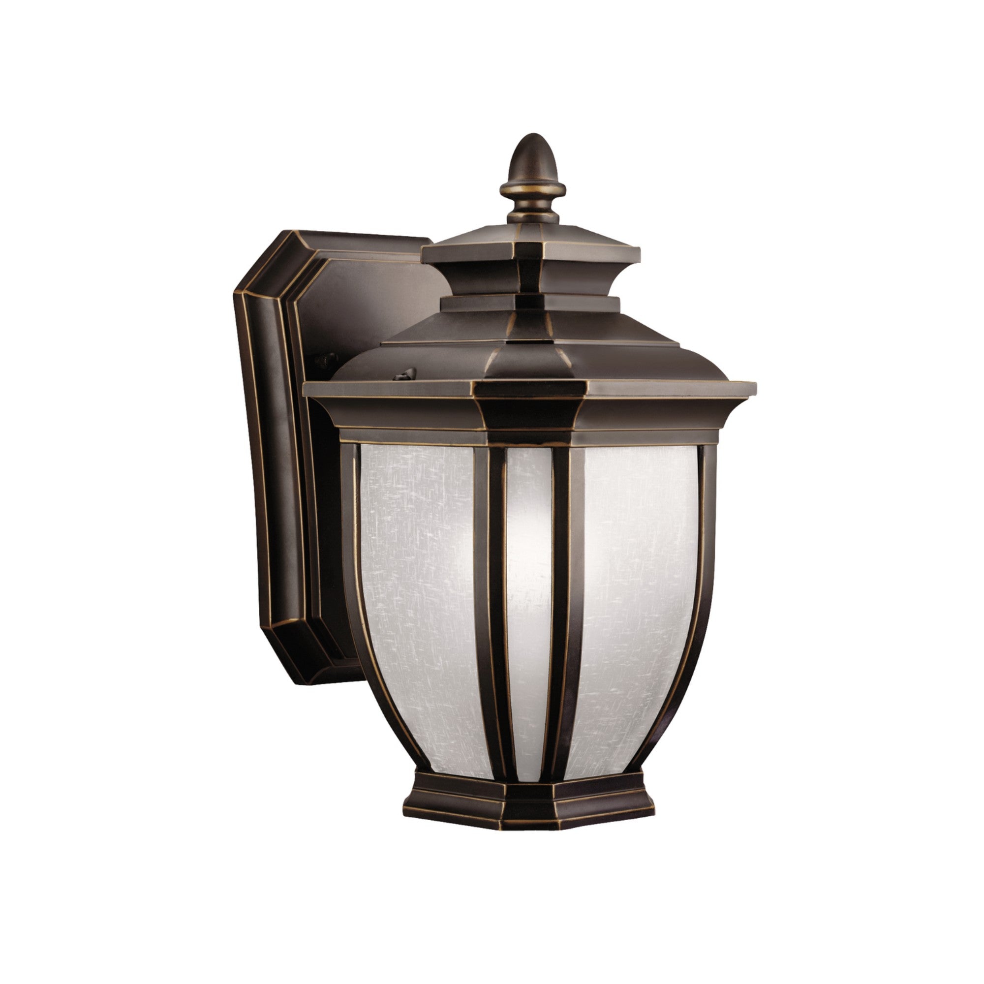 Salisbury 10" 1-Light Outdoor Wall Light With Satin Etched Linen Glass, Bronze Finish