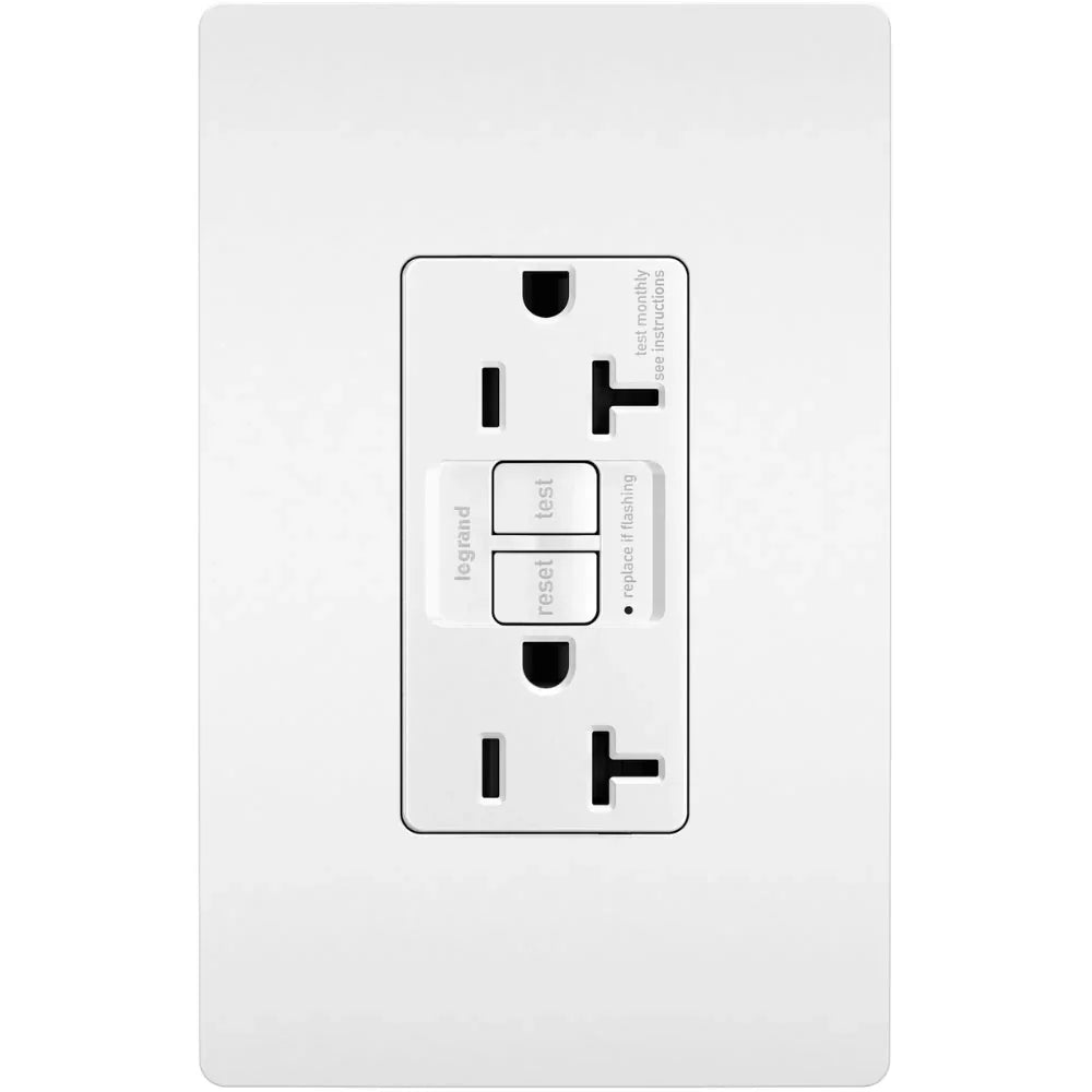 radiant Tamper-Resistant Sensitive Appliance 20A Self-Test GFCI Receptacles, White - Bees Lighting