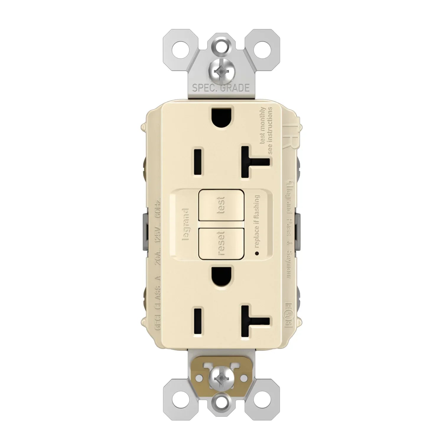 radiant 20A Tamper-Resistant Duplex Self-Test GFCI Receptacle - Bees Lighting