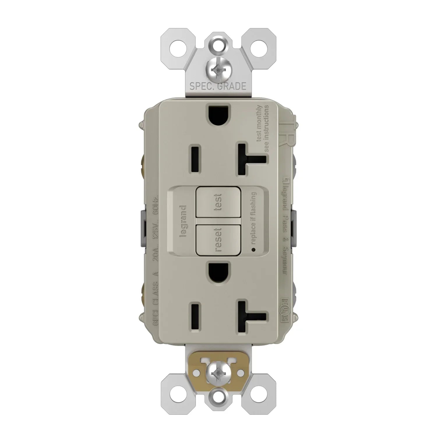 radiant 20A Tamper-Resistant Duplex Self-Test GFCI Receptacle - Bees Lighting