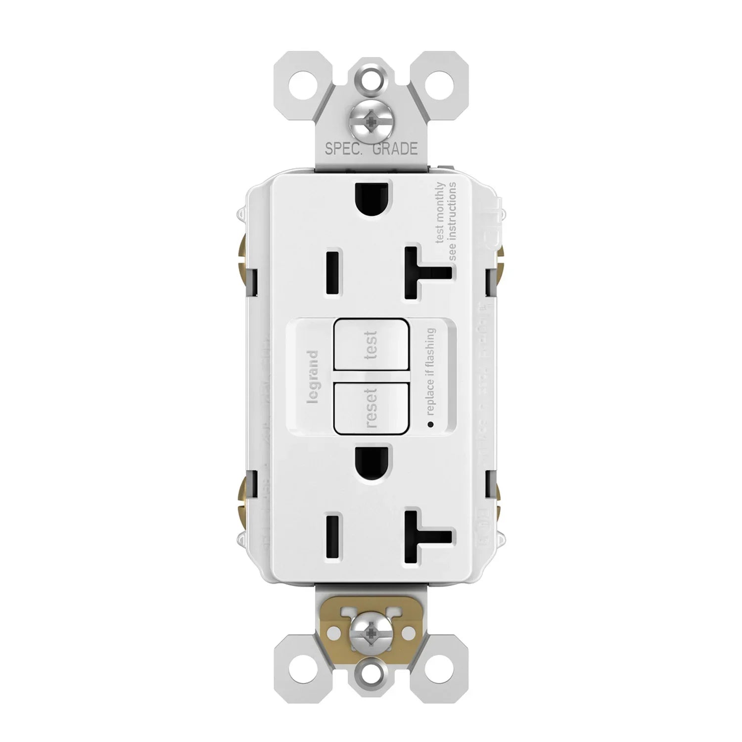 radiant 20A Tamper-Resistant Duplex Self-Test GFCI Receptacle - Bees Lighting
