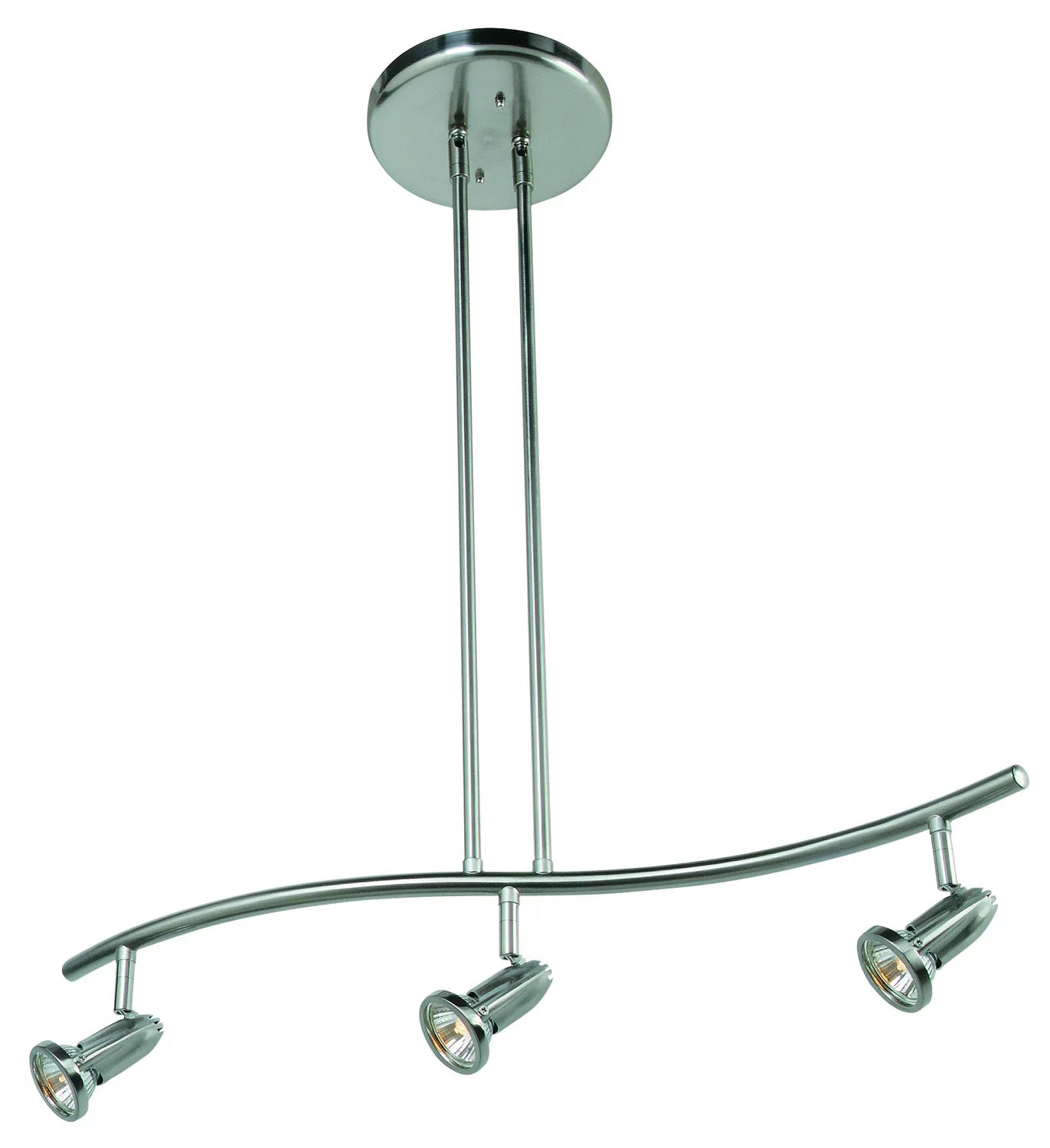 Cobra 27" 3-Light Pendant / Track Rail, Brushed Steel Finish - Bees Lighting