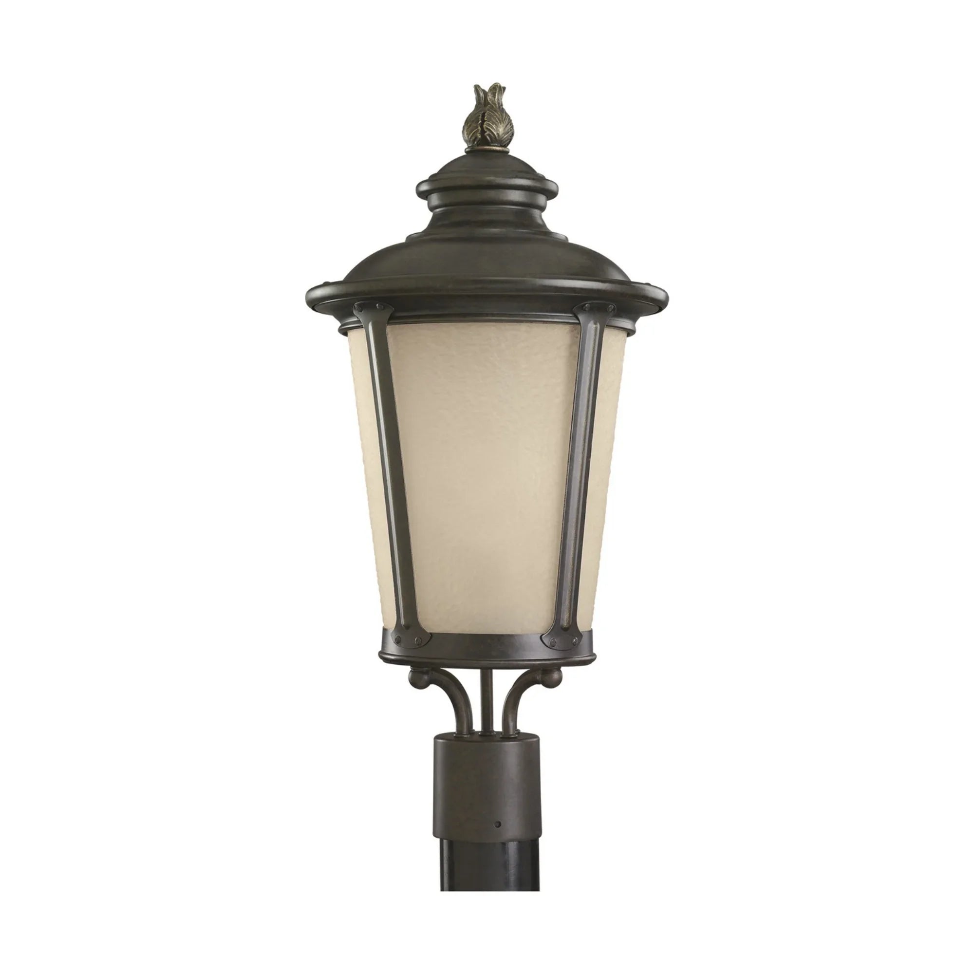 Cape May 23" Outdoor Post Lantern, Burled Iron Finish - Bees Lighting