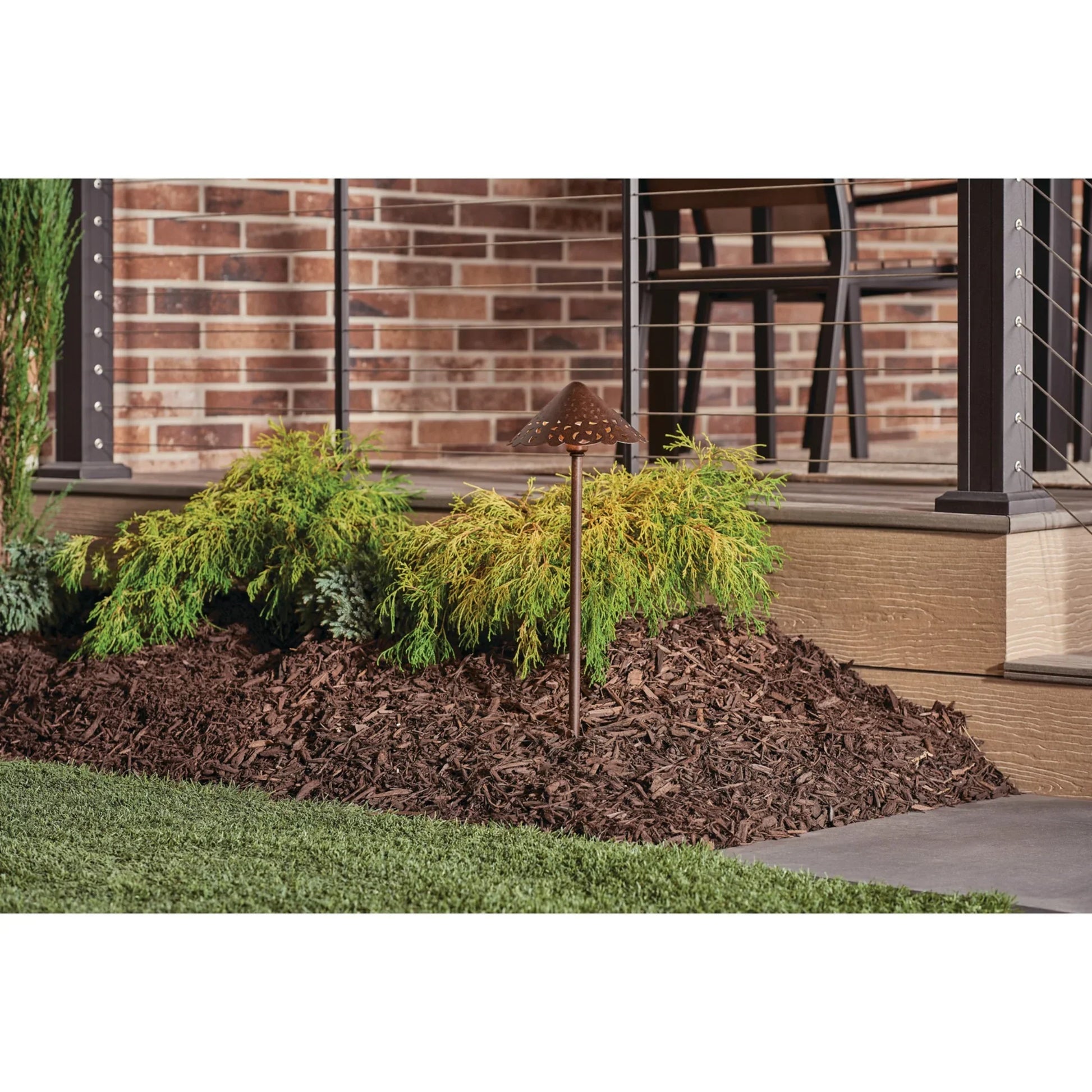 Hammered Roof Path Light, Textured Tannery Bronze - Bees Lighting