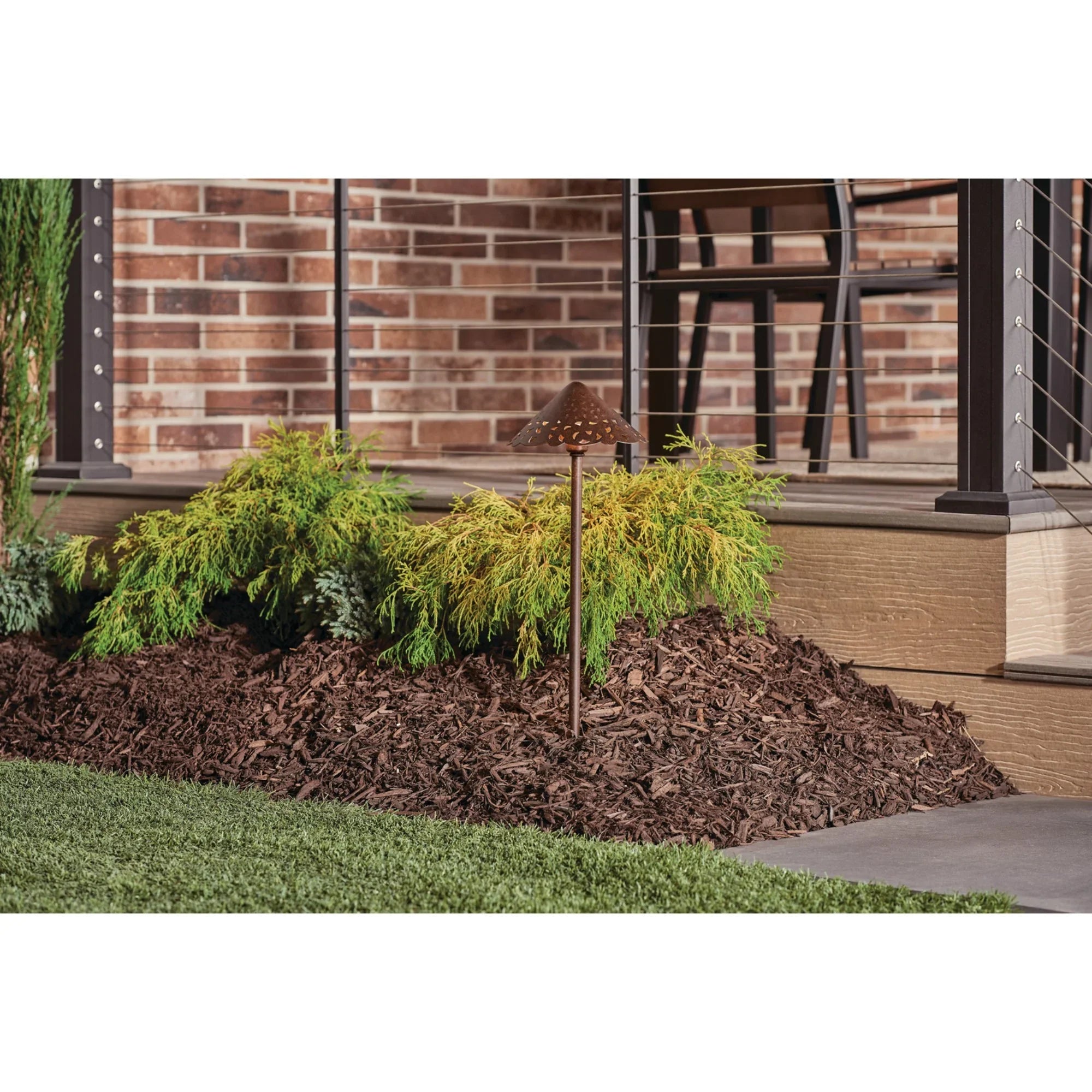 Hammered Roof Path Light, Textured Tannery Bronze - Bees Lighting