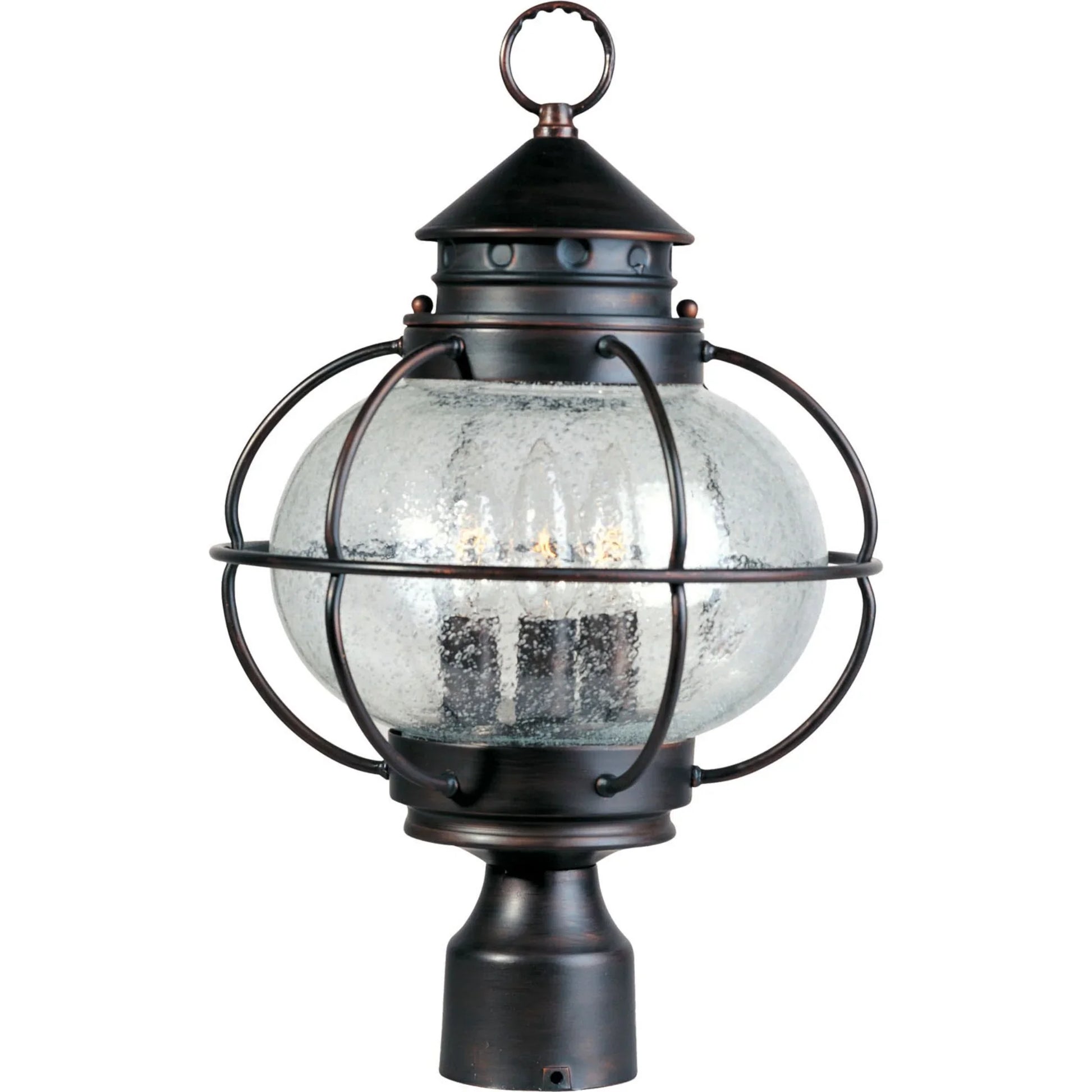 Portsmouth 16" 3-Light Outdoor Pole/Post Lantern, Oil Rubbed Bronze Finish - Bees Lighting