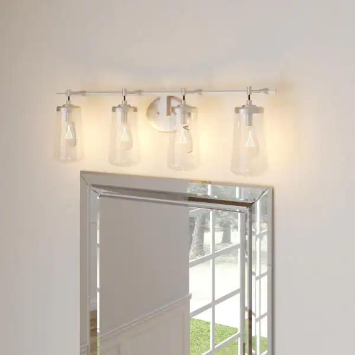 Poleis 32 in. 4 Lights Vanity Light Brushed Nickel finish - Bees Lighting