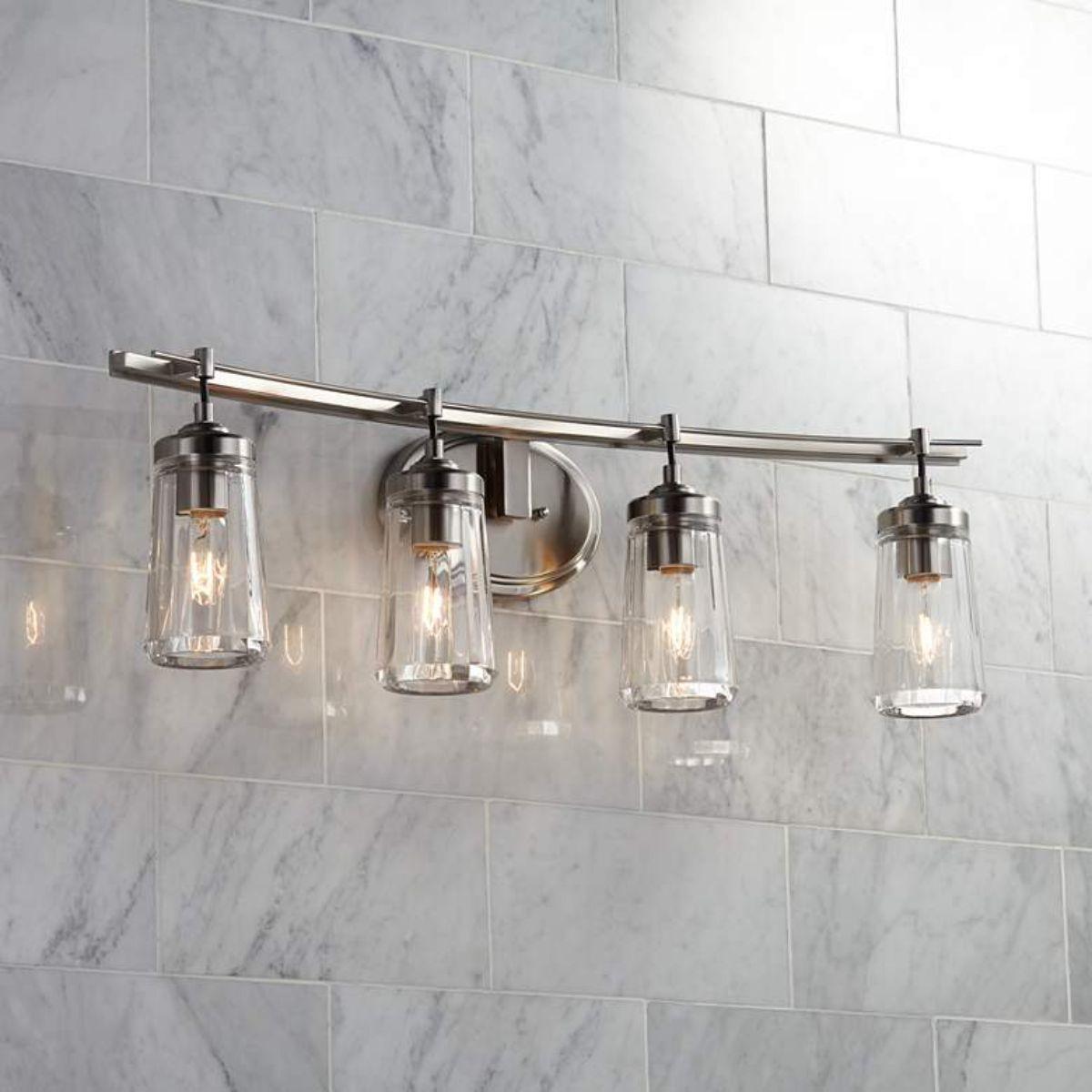 Poleis 32 in. 4 Lights Vanity Light Brushed Nickel finish - Bees Lighting