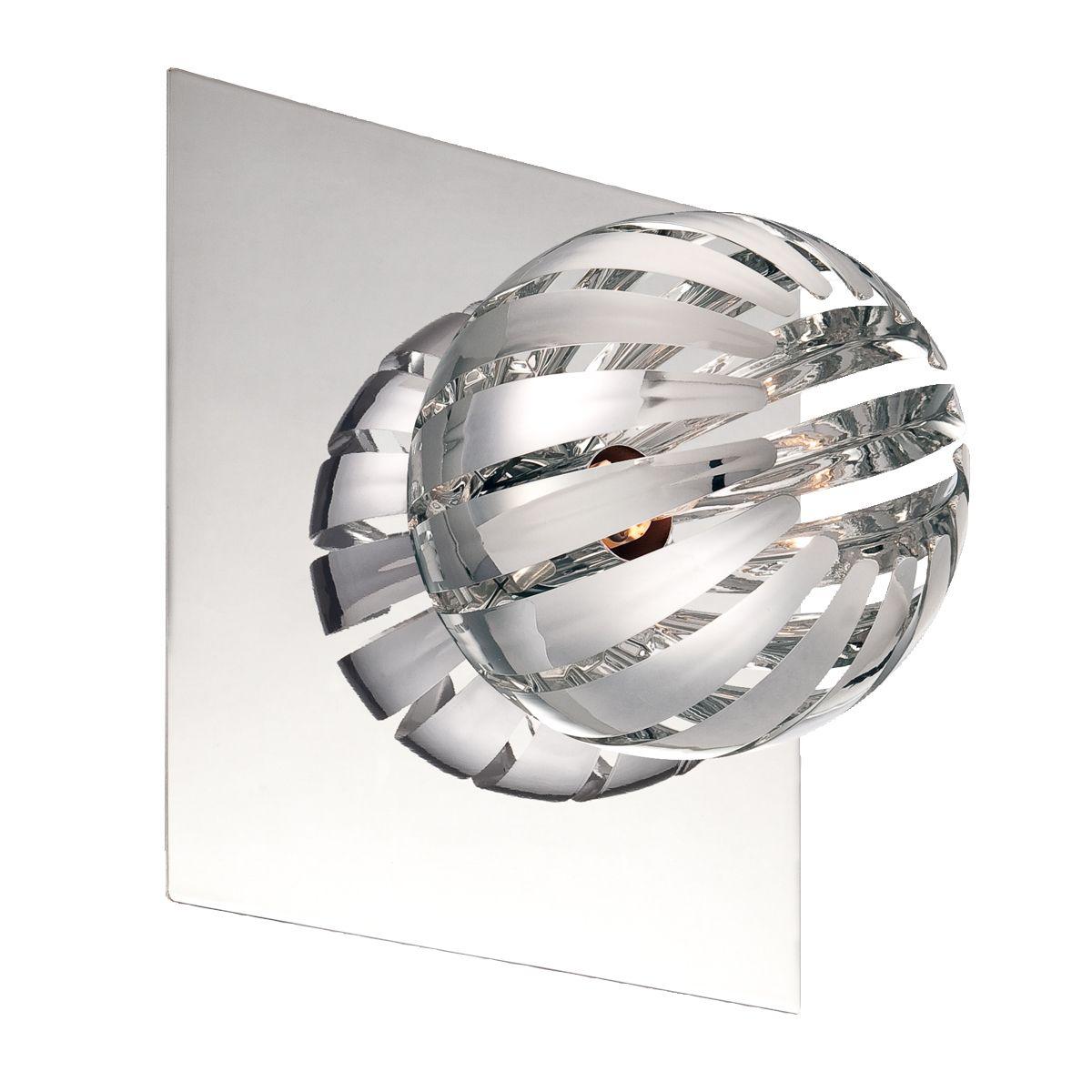COSMO 7 in. Flush Mount Sconce Silver finish with chrome shade