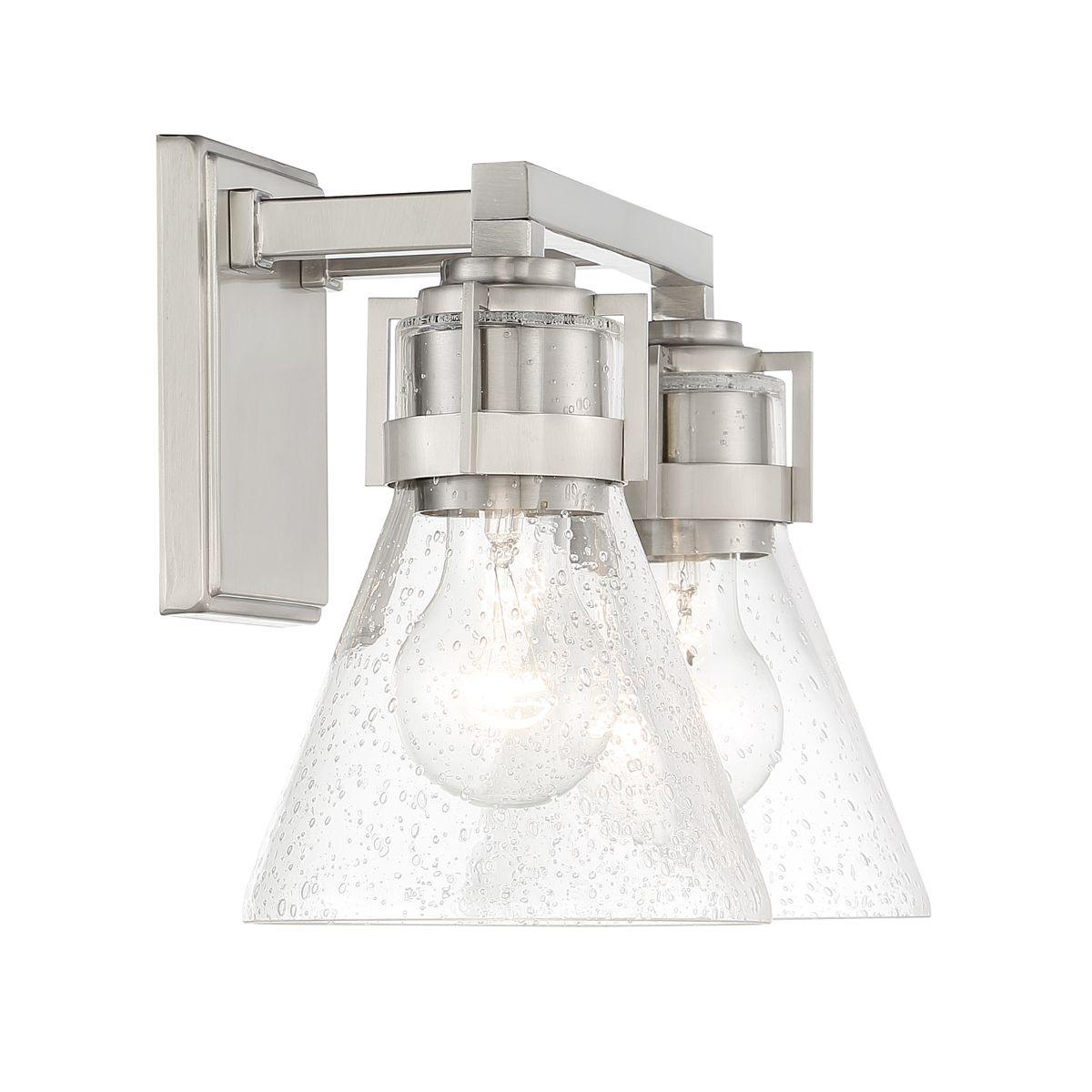 Chatham Square 15 in. 2 Lights Vanity Light Brushed Nickel finish - Bees Lighting