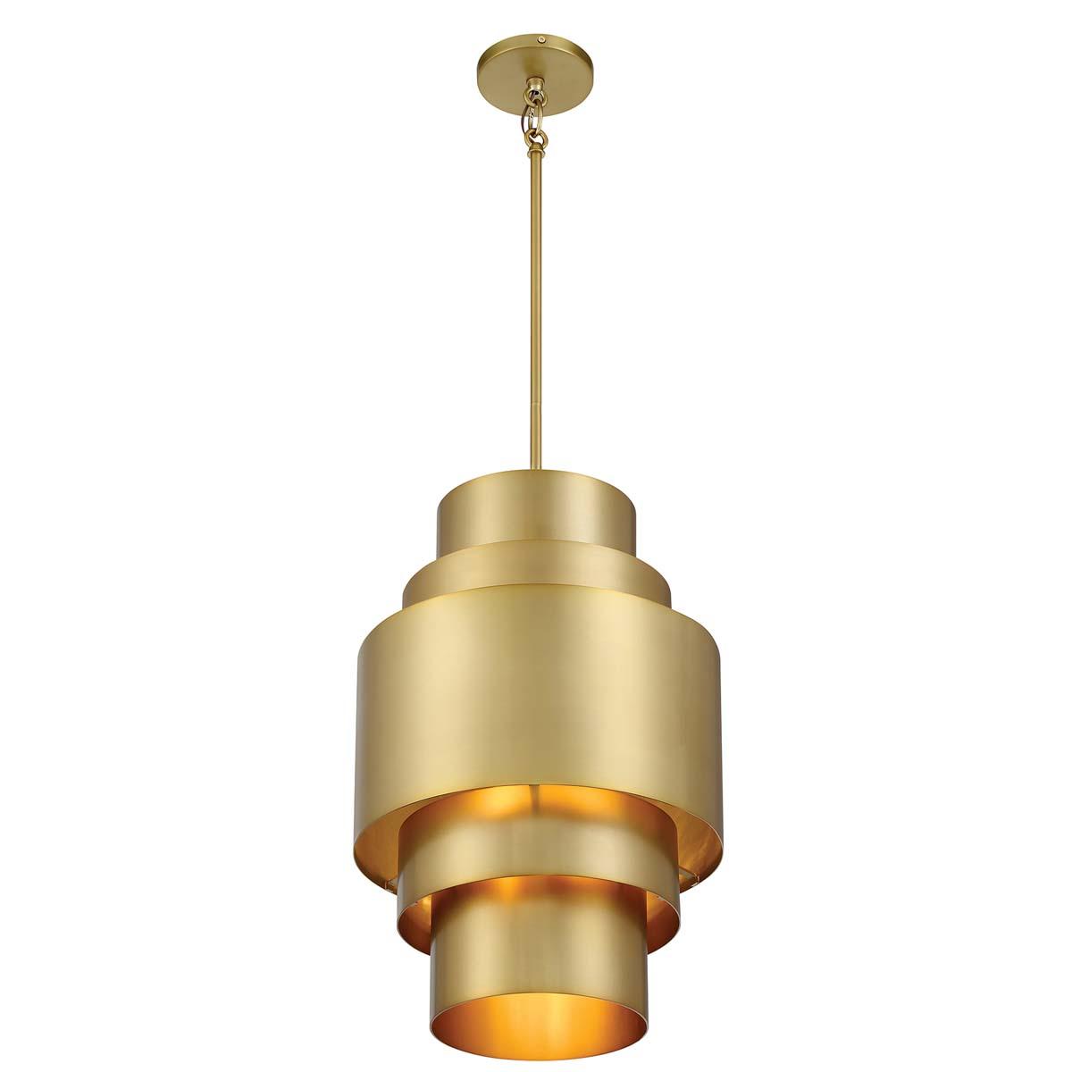 Spyglass Terrace 14 In. 3 Lights Pendant Light Brass Finish - Bees Lighting