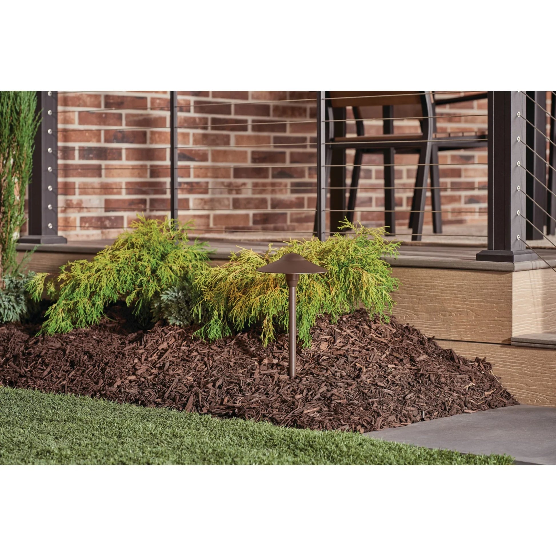 Dome Short Stem 8" Path Light, Textured Architectural Bronze - Bees Lighting