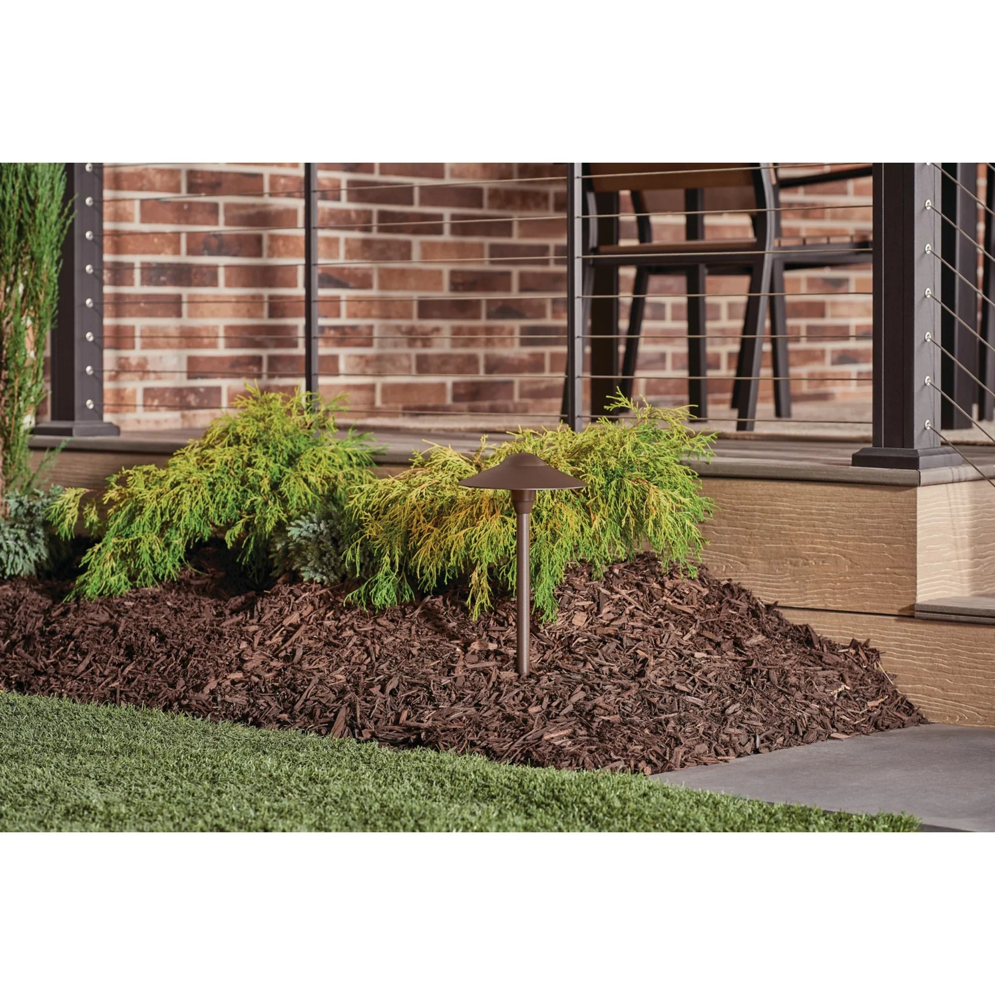 Dome Short Stem 8" Path Light, Textured Architectural Bronze - Bees Lighting