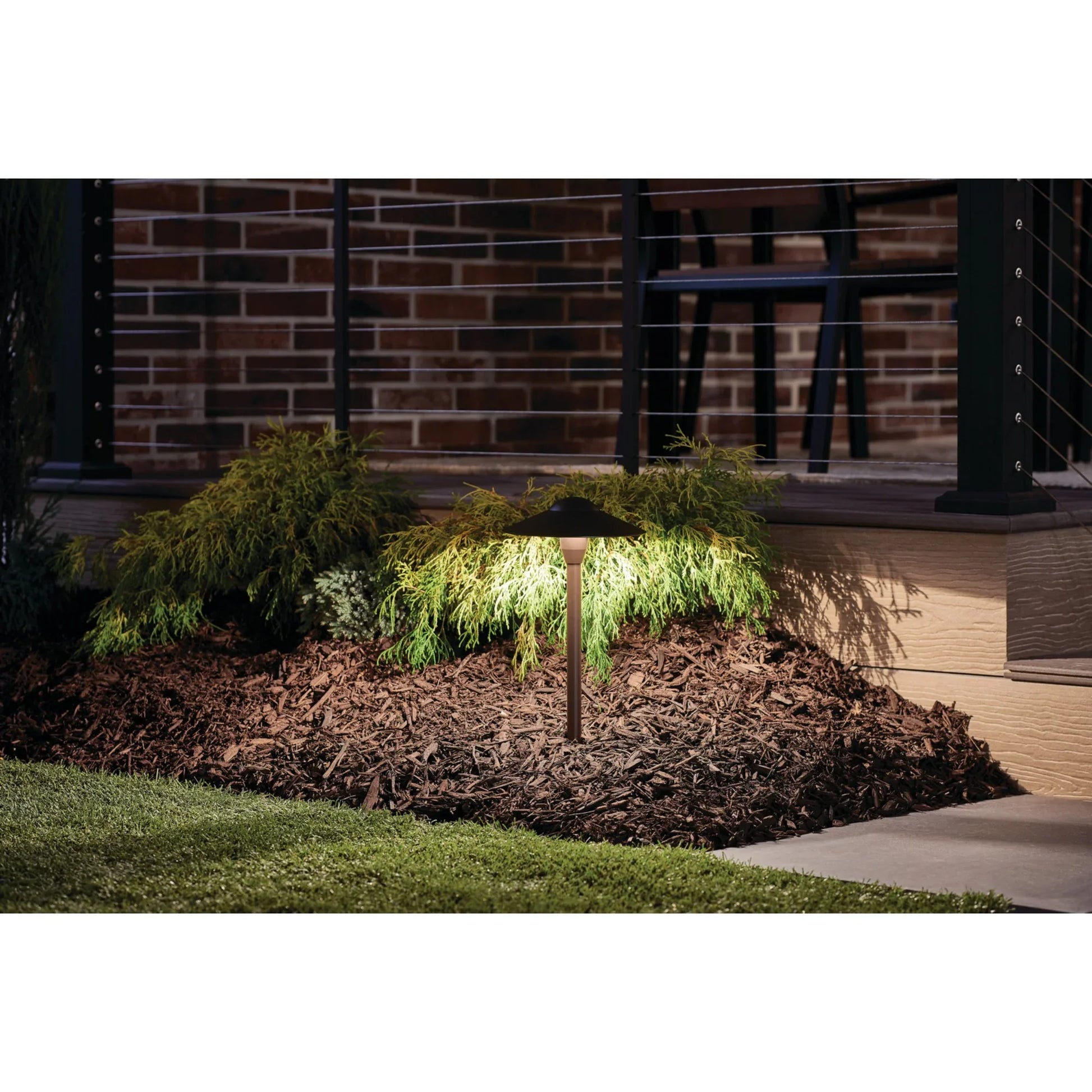 Dome Short Stem 8" Path Light, Textured Architectural Bronze - Bees Lighting