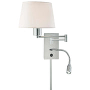 George's Reading Room 25" LED Swing Arm Wall Lamp, Chrome Finish - Bees Lighting