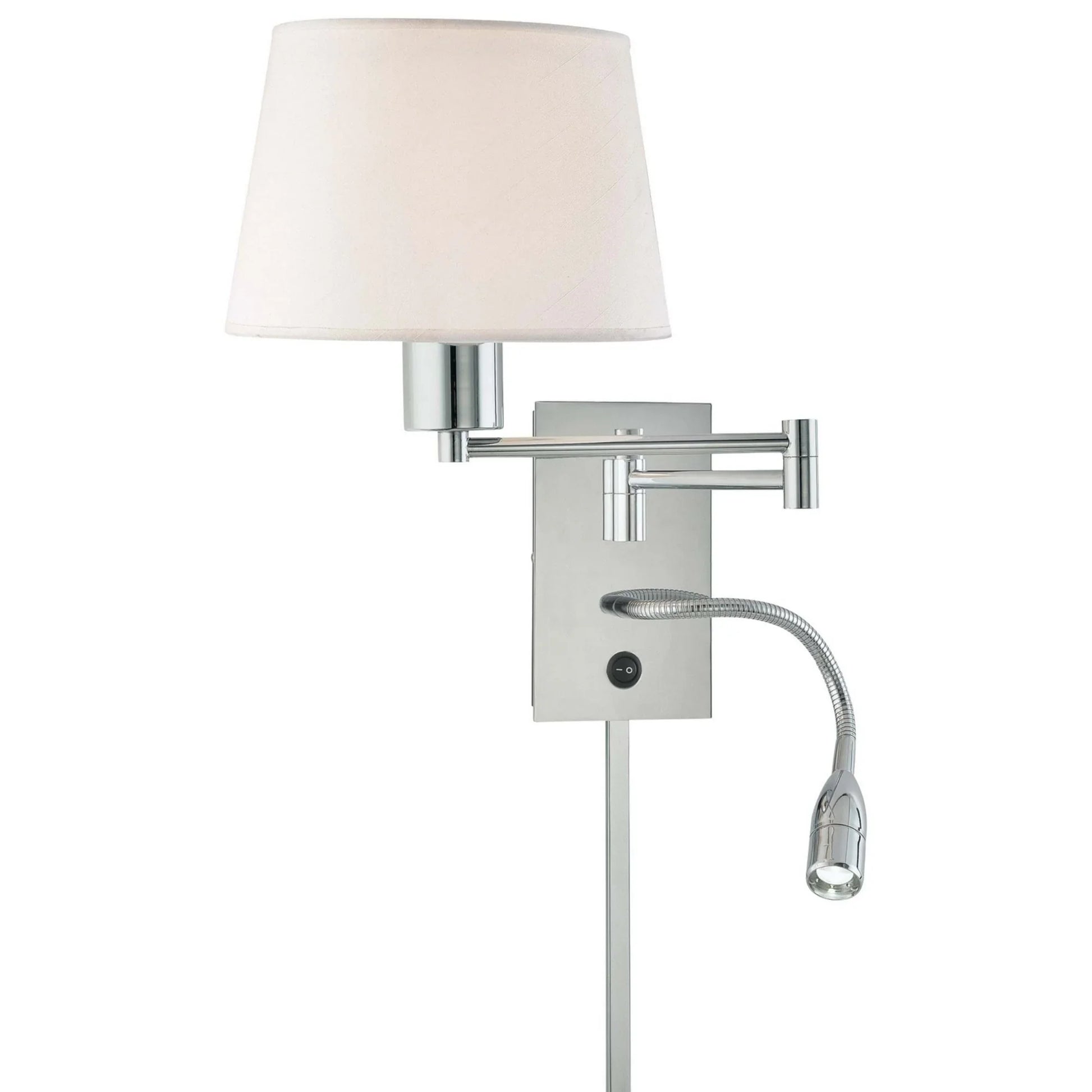 George's Reading Room 25" LED Swing Arm Wall Lamp, Chrome Finish - Bees Lighting