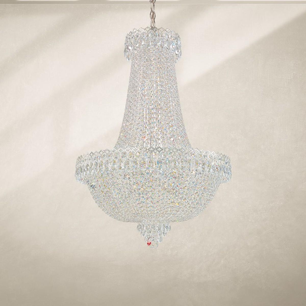 Camelot 22 Light Silver Chandelier with Clear Gemcut Crystals