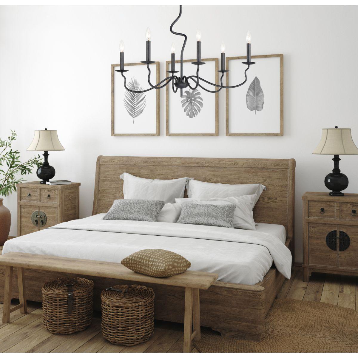 Padrona 33 in. 6 lights Chandelier Black Oxide finish - Bees Lighting