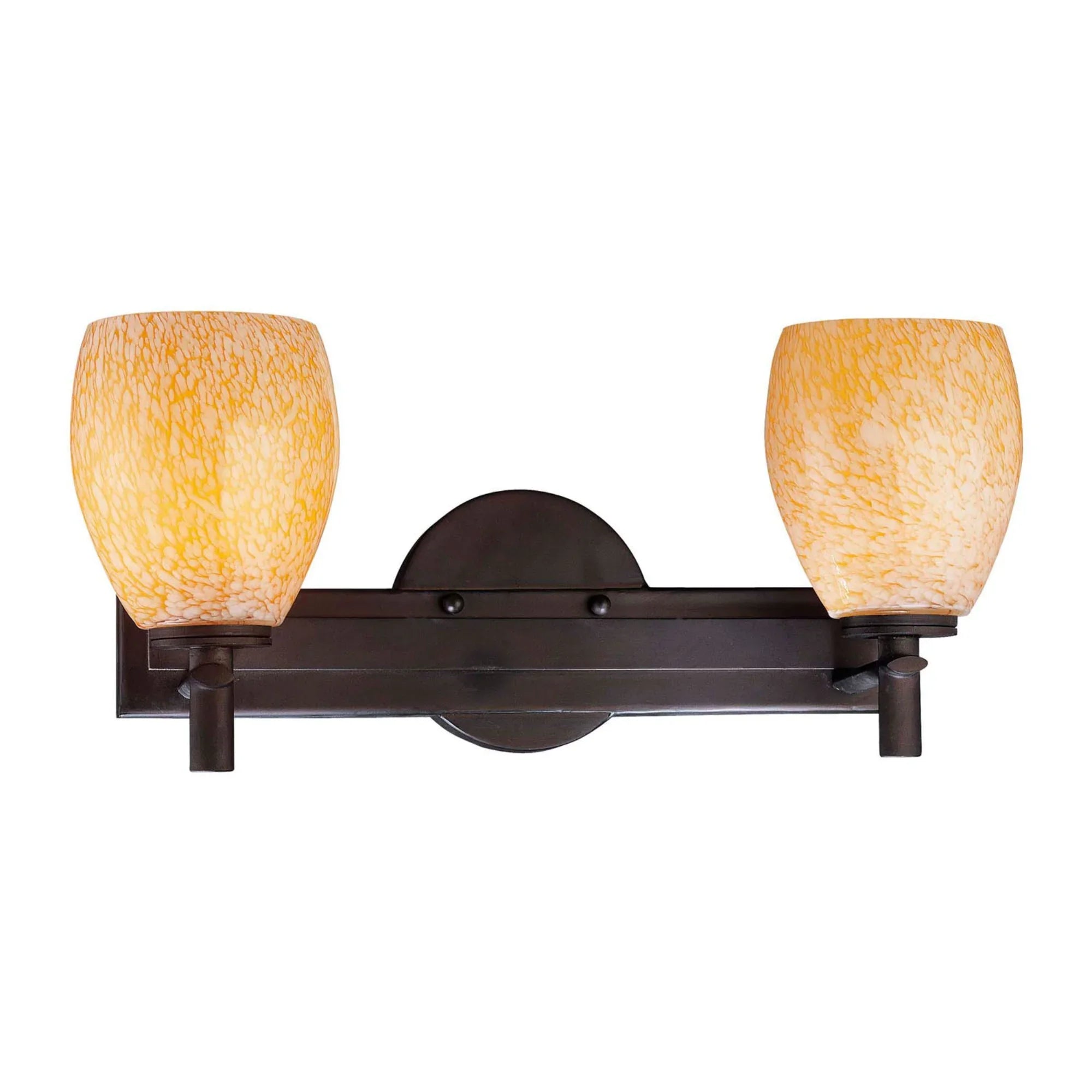 Art Glass Bath 17" 2-Light Bath Vanity, Bronze Finish - Bees Lighting
