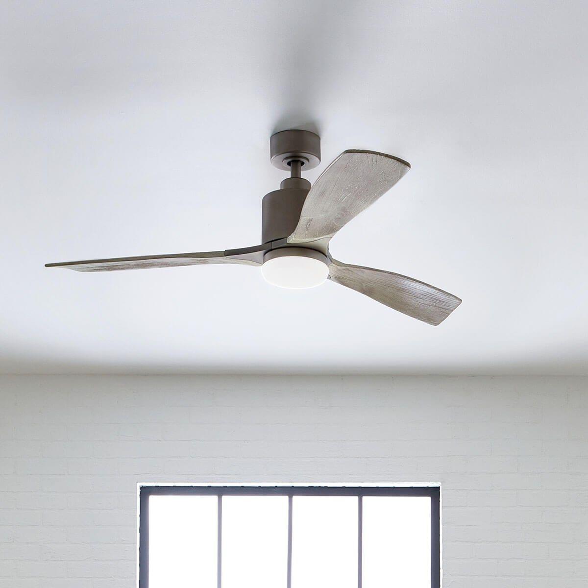 Ridley II 52 Inch Antique Pewter Indoor LED Ceiling Fan with Wall Control - Bees Lighting