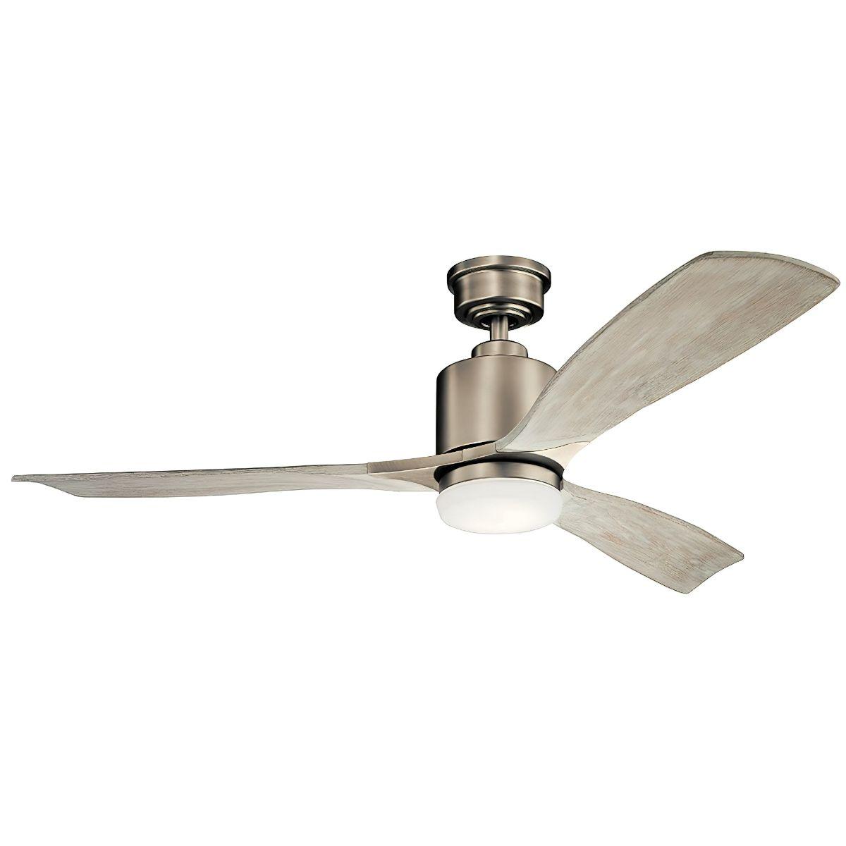 Ridley II 52 Inch Antique Pewter Indoor LED Ceiling Fan with Wall Control - Bees Lighting