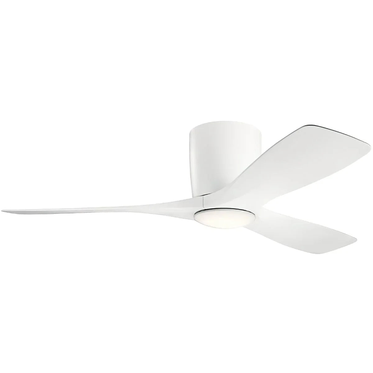 Volos 48 Inch Matte White Hugger LED Ceiling Fan with Wall Control - Bees Lighting
