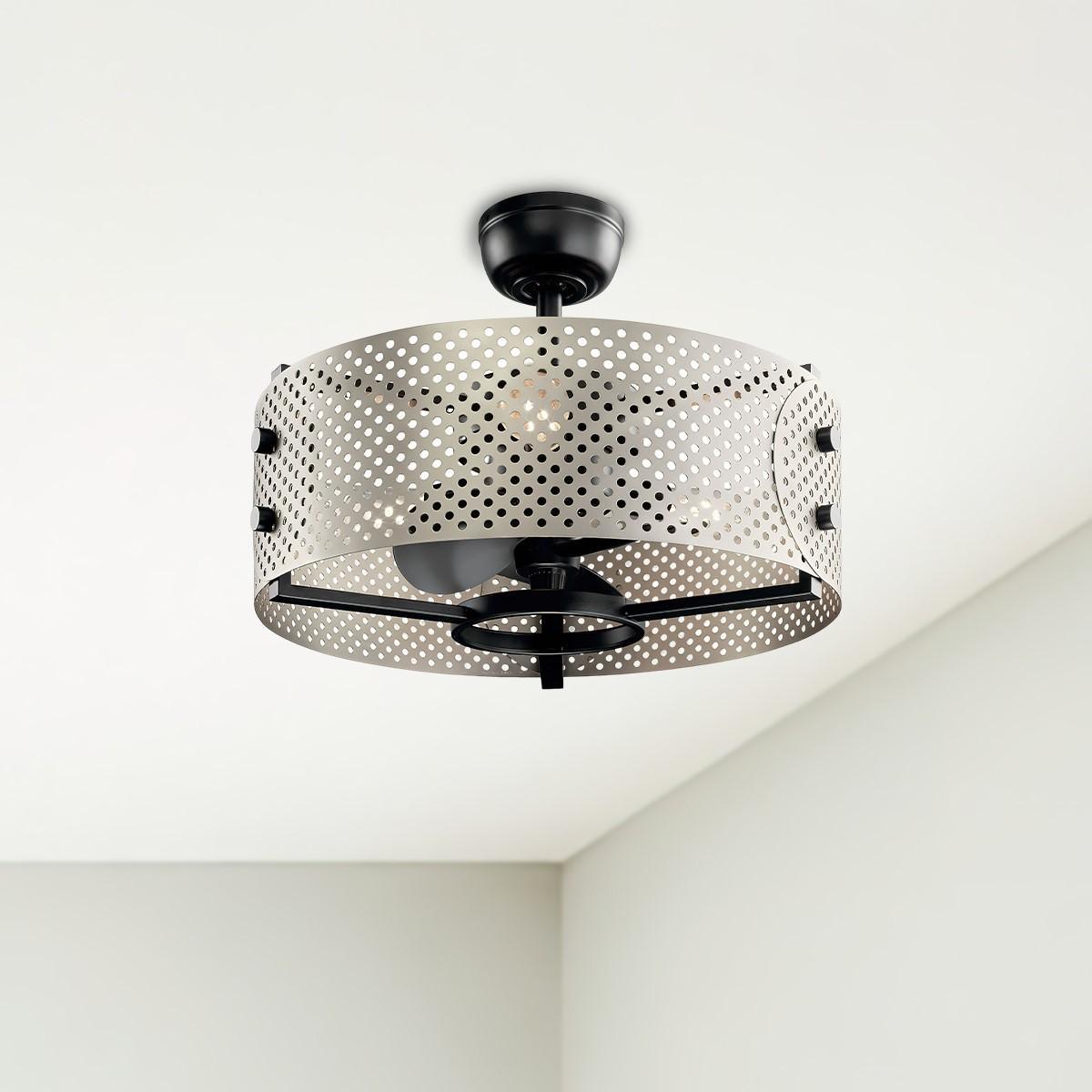 Eyrie 23 Inch Modern Chandelier Ceiling Fan With Light, Wall Control Included - Bees Lighting