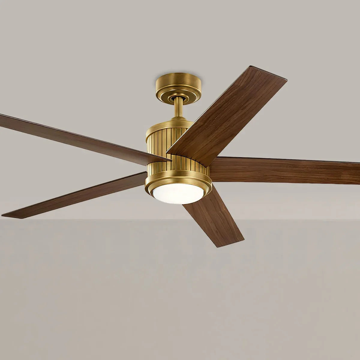 Brahm 56 Inch Natural Brass LED Indoor Ceiling Fan with Remote - Bees Lighting